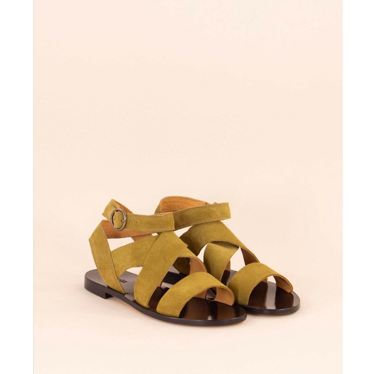 SESSUN Sandales GUIDI Gold suede