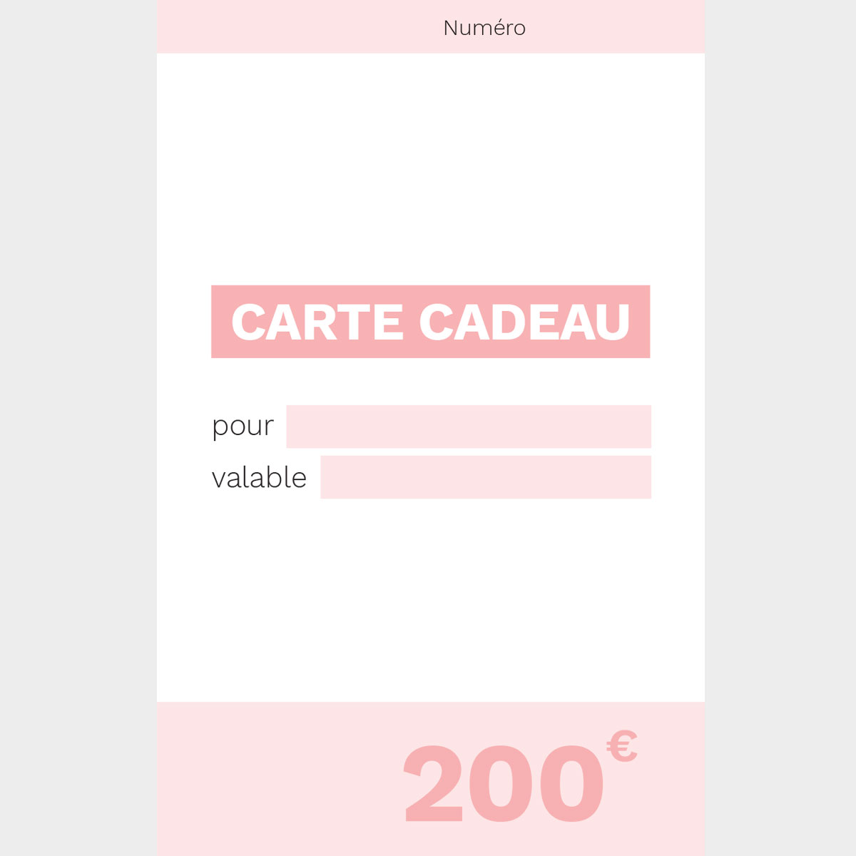 Carte Cadeau 200 euros