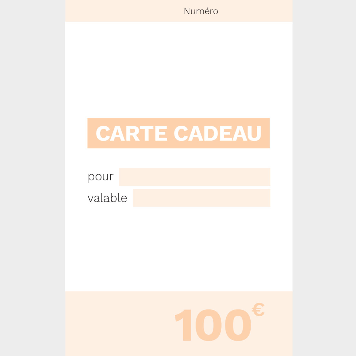 Carte Cadeau 100 euros