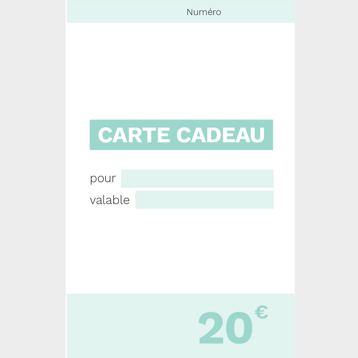 Carte Cadeau 20 euros