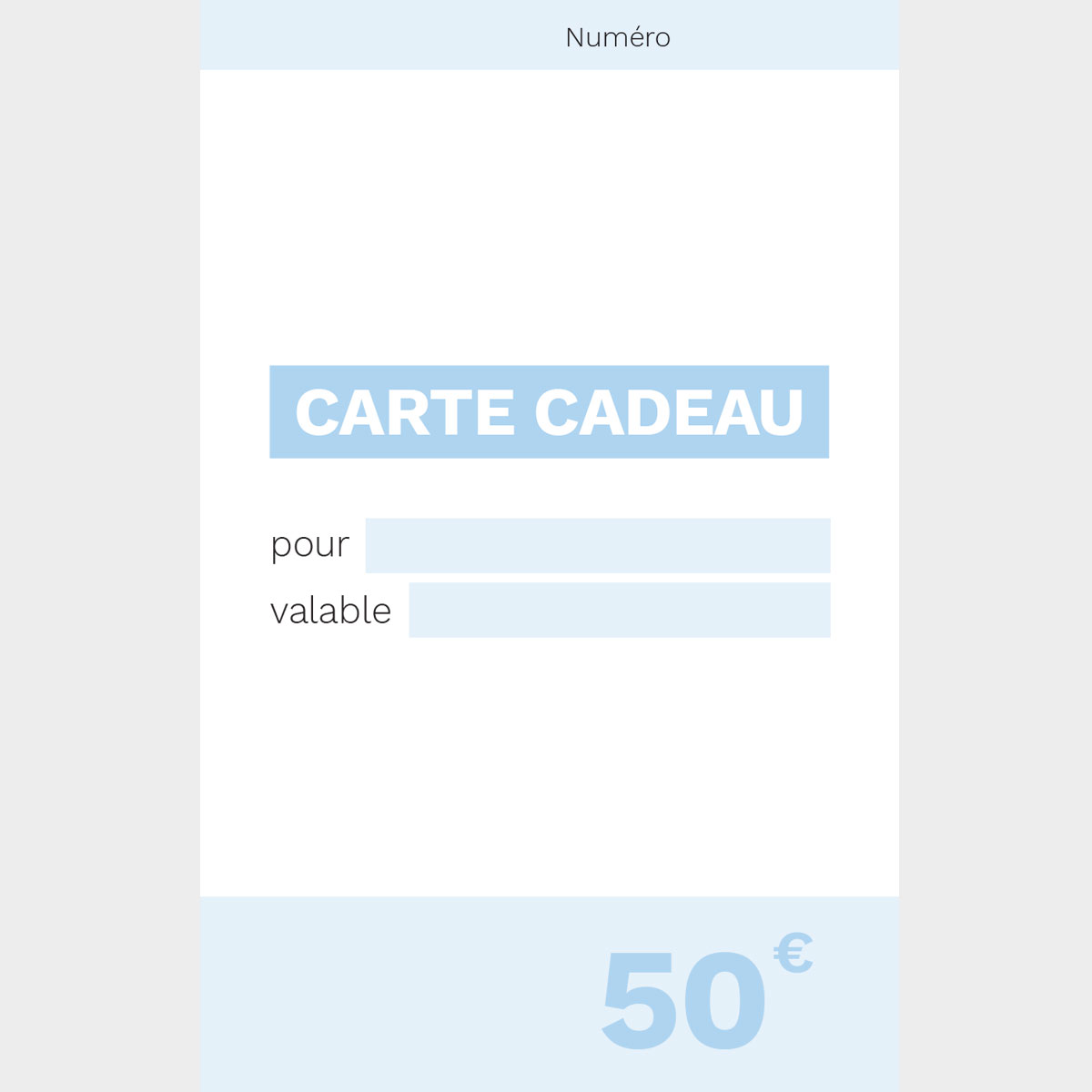 Carte Cadeau 50 euros