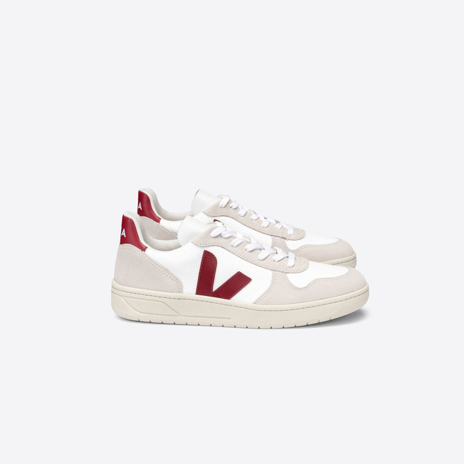 VEJA V10 B MESH white natural marsala Authentique Parenth se