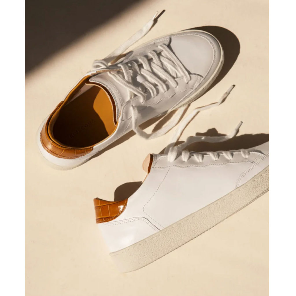 RIVECOUR Baskets n°14 Blanc/Croco havane Authentique Parenthèse