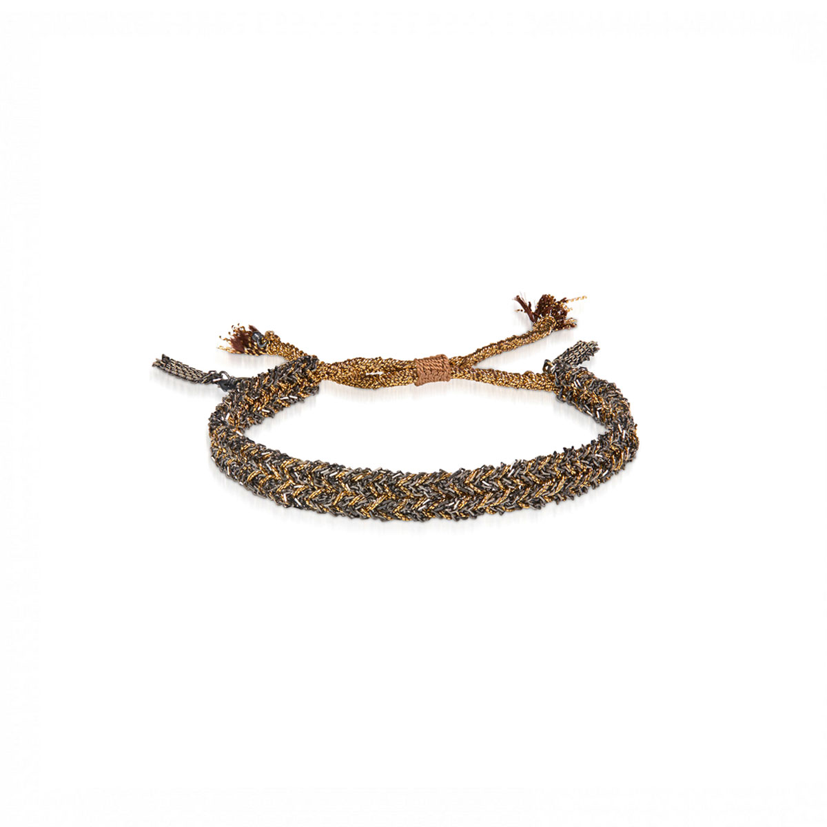 Marie Laure CHAMOREL Bracelet 183 tressé RUTHENIUM GOLD