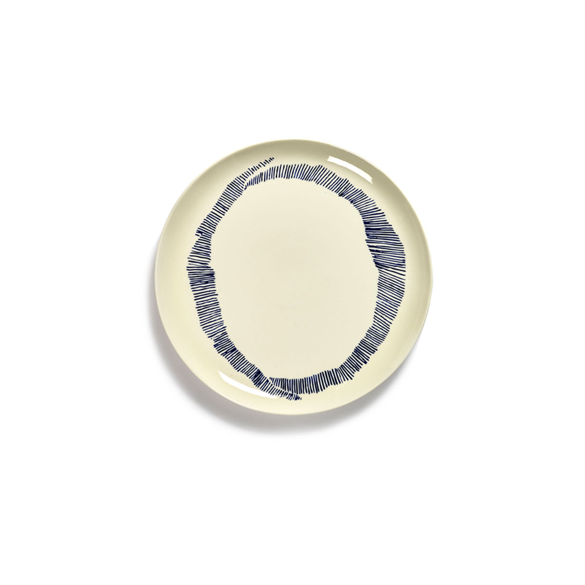 SERAX Assiettes FEAST Ottolenghi set de 2 Blanche stripe bleu