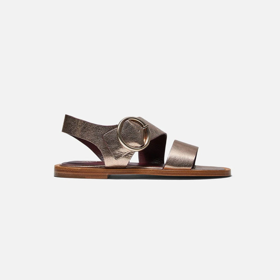 AVRIL GAU Sandales plates TRAVERS Malmet poudre Authentique