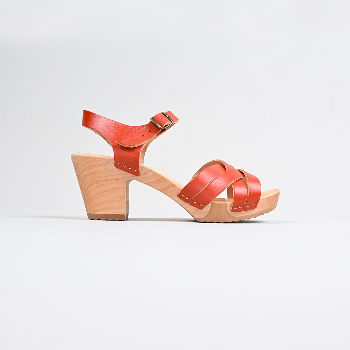 BOSABO Sabots sur semelle bois flexi CUIR B.VEGETAL Rust