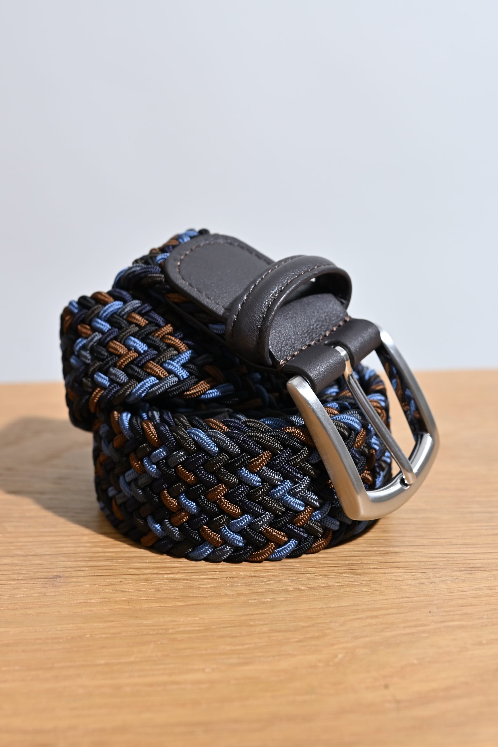 ANDERSON'S Ceinture tressée Multico Bleu marron