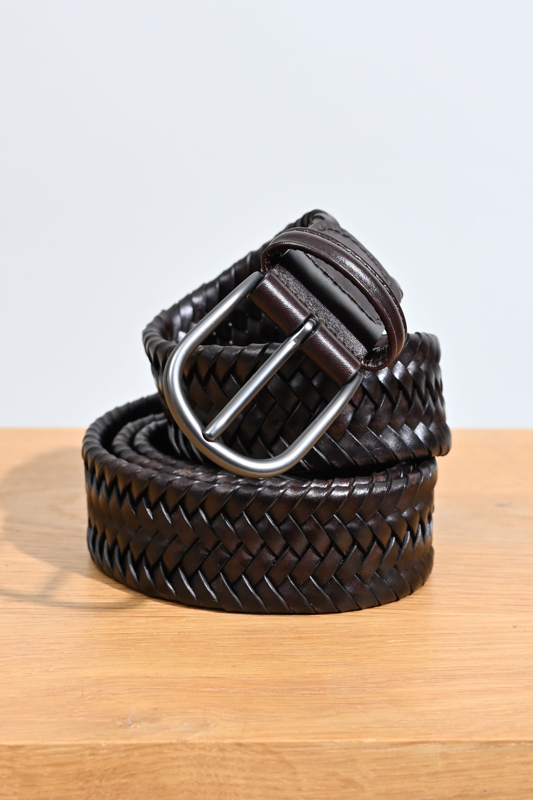 ANDERSON'S Ceinture Tressé cuir Choco