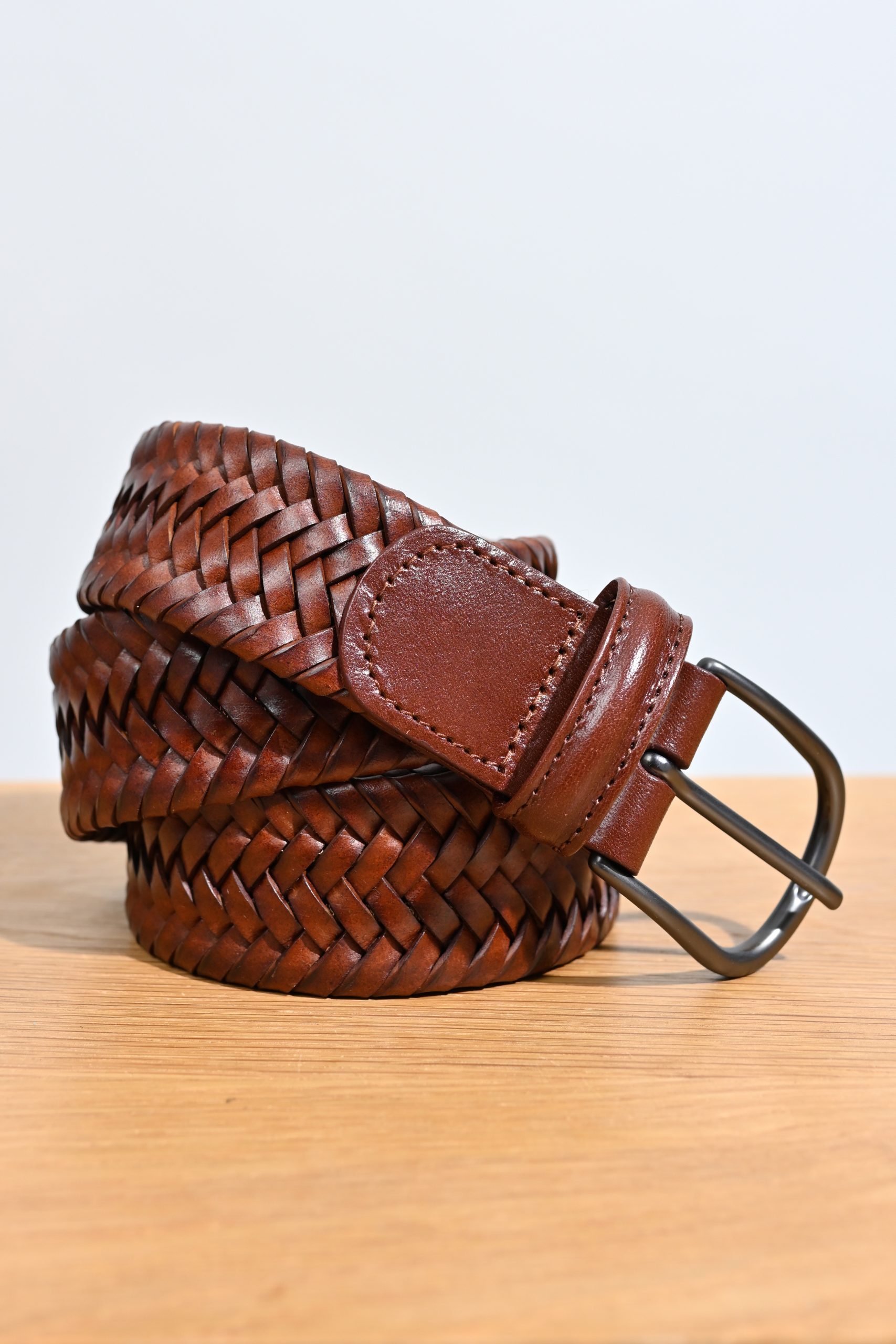 ANDERSON'S Ceinture Tressé cuir Marron