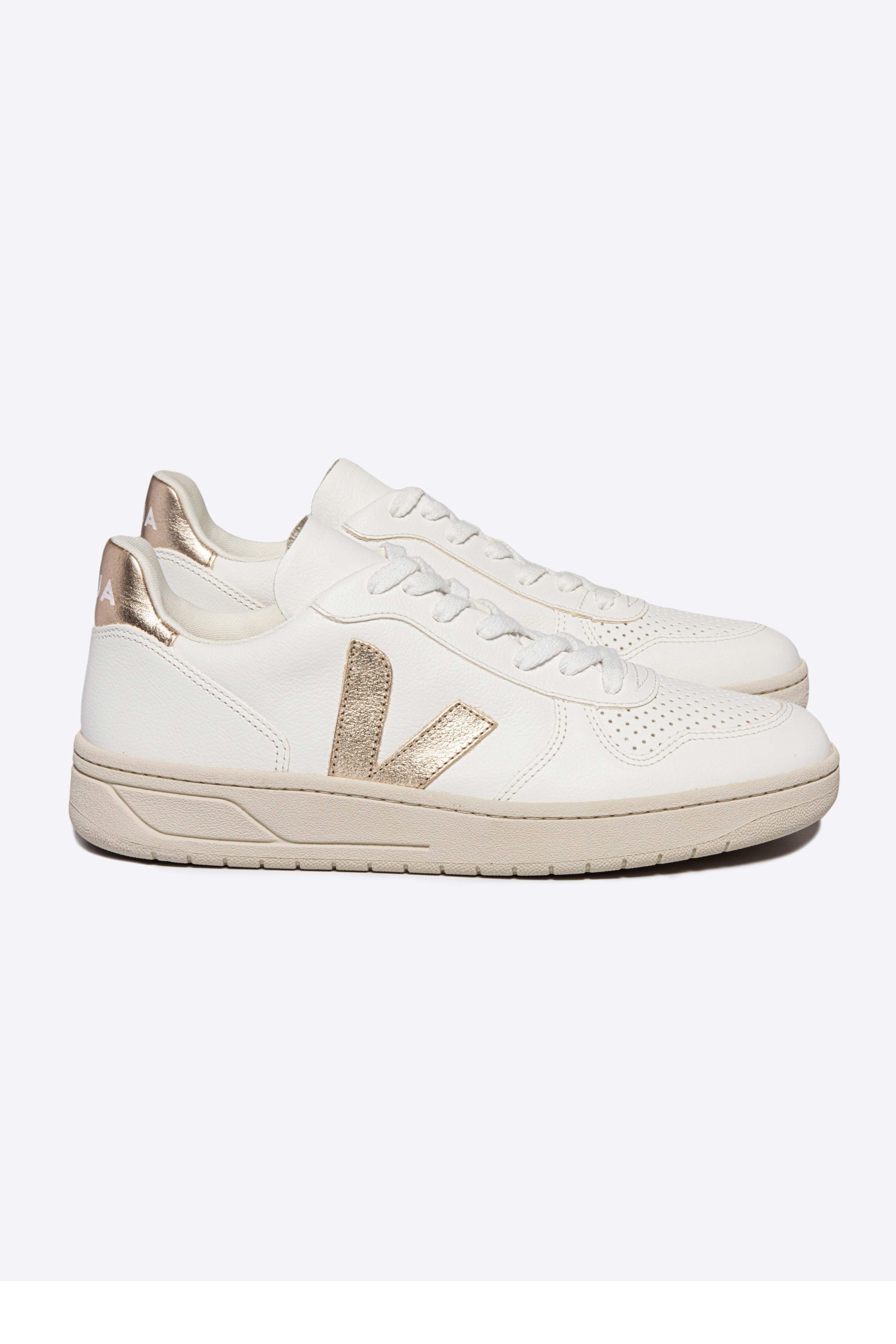 VEJA V10 Chromefree Leather white platine