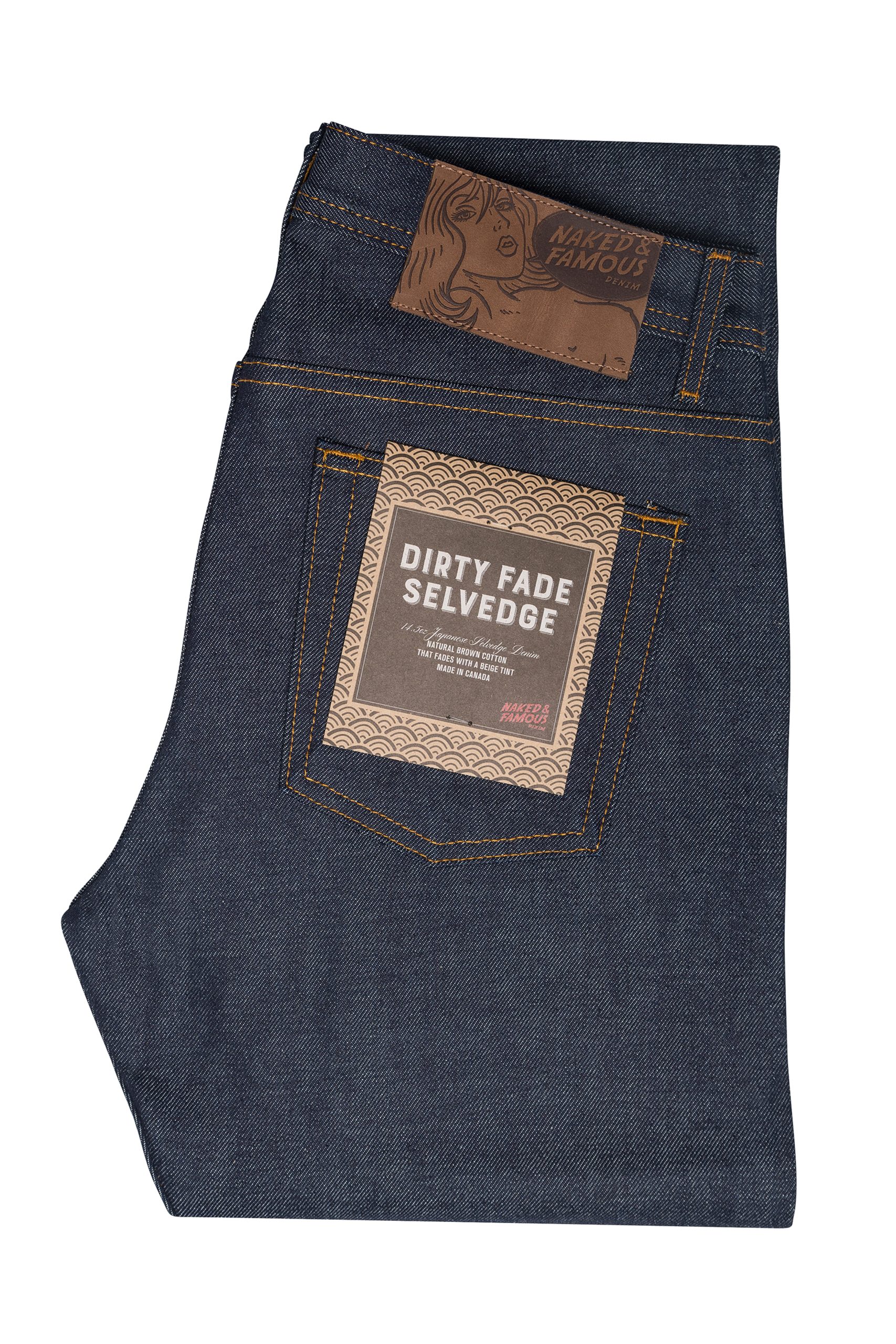 NAKED and FAMOUS Jeans Weird guy DIRTY FADE SELVEDGE