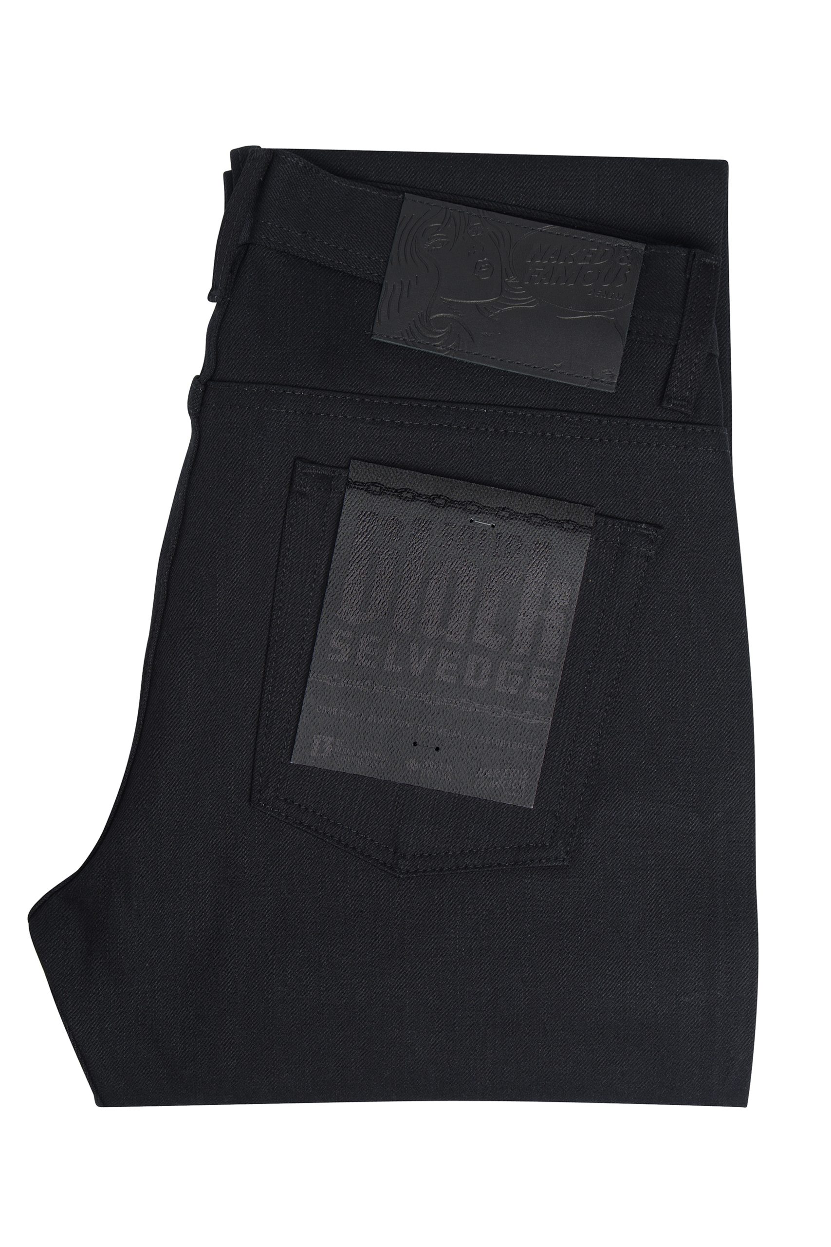 NAKED and FAMOUS Jeans Weird Solid BLACK SELVEDGE