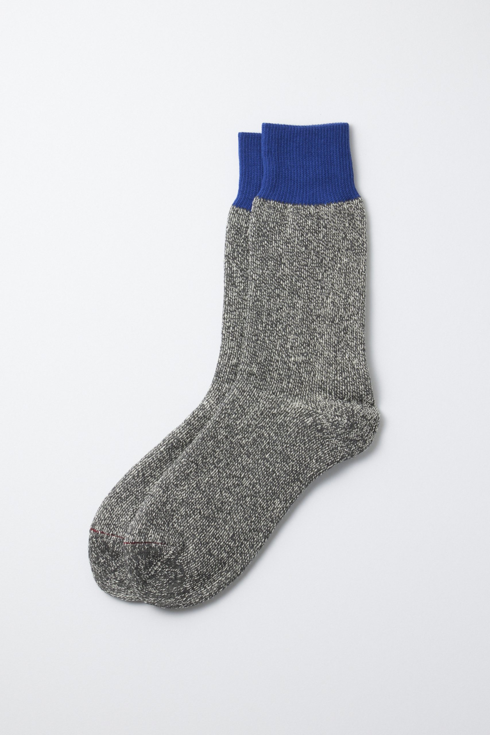 ROTOTO Double face crew socks silk&cotton Blue/ Gray