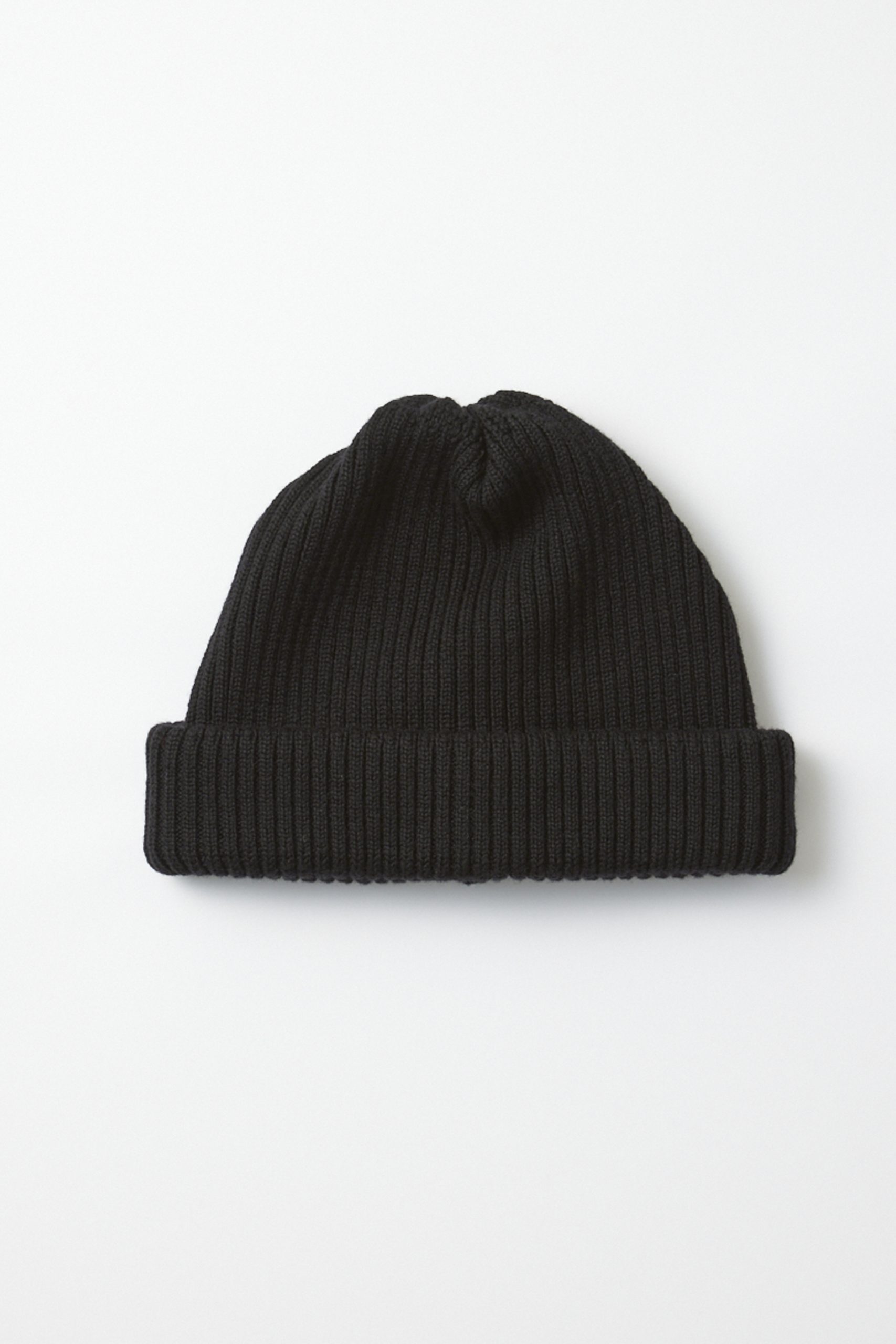 ROTOTO Extra fine merino roll up beanie Black