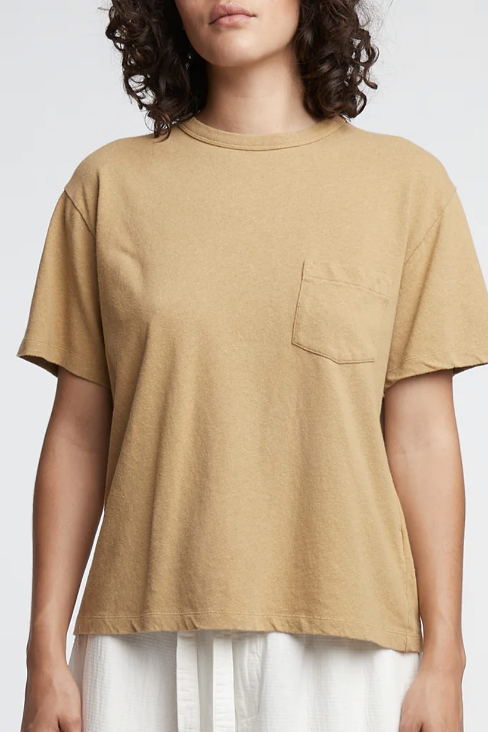 GIRL OF DUST Pocket T cotton Hemp Tan