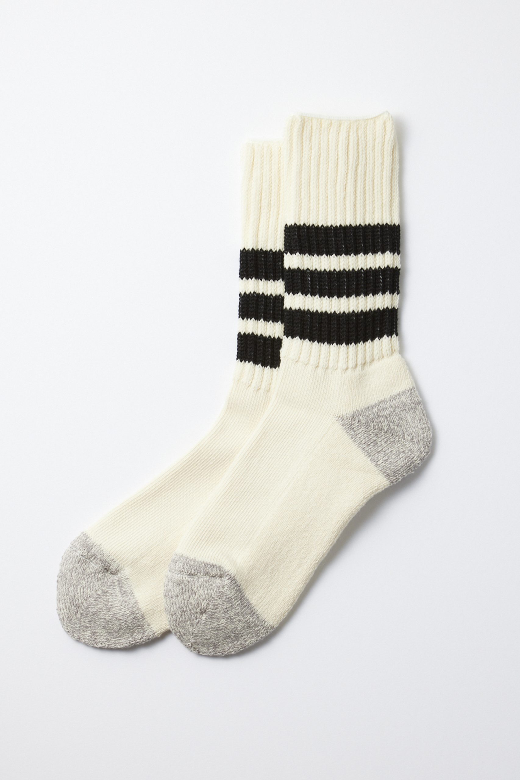 ROTOTO Coarse ribbed Oldschool crew socks Black