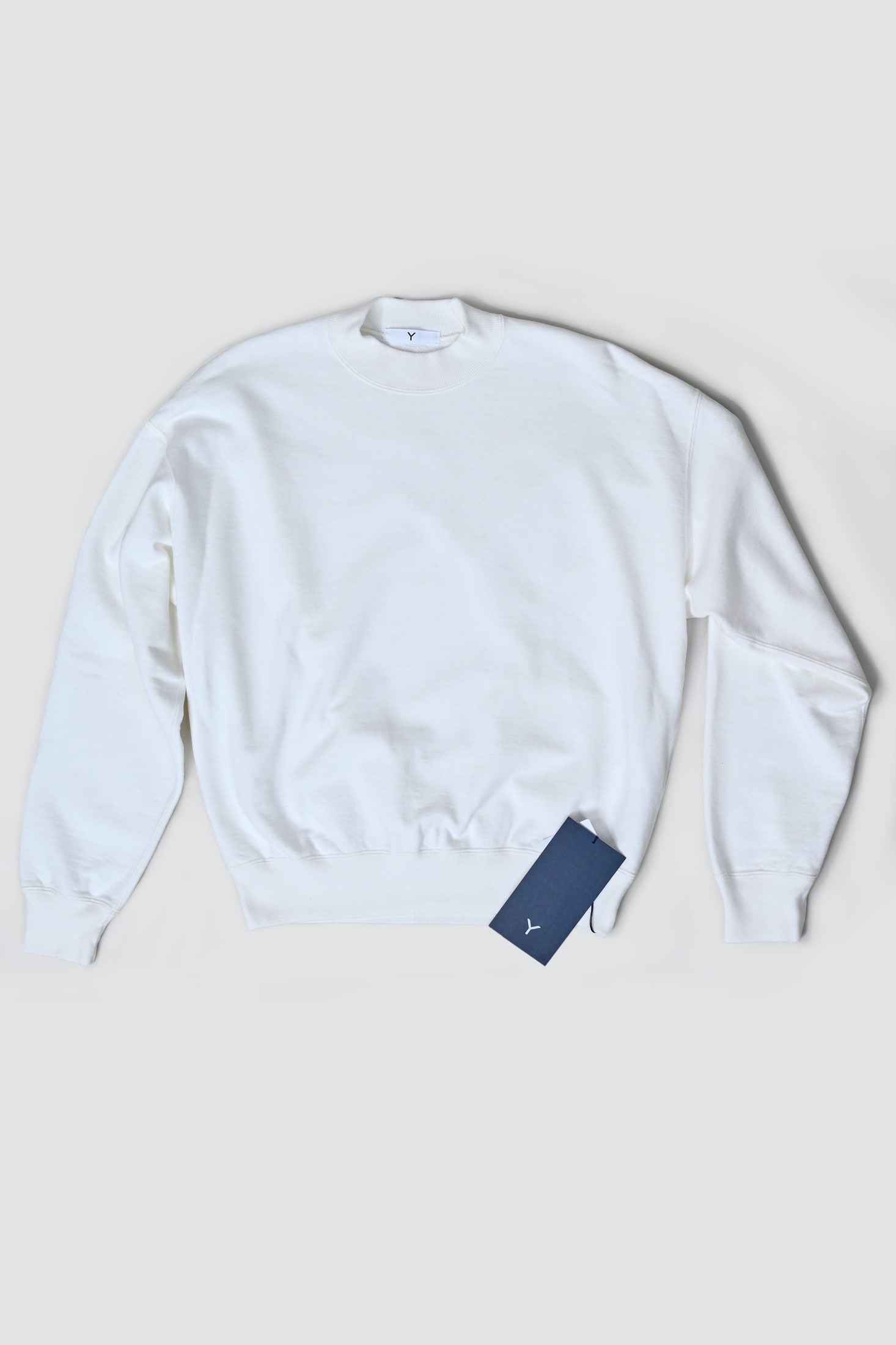 Y Organic Cotton BLEND HEAVY Weight fleece crew White