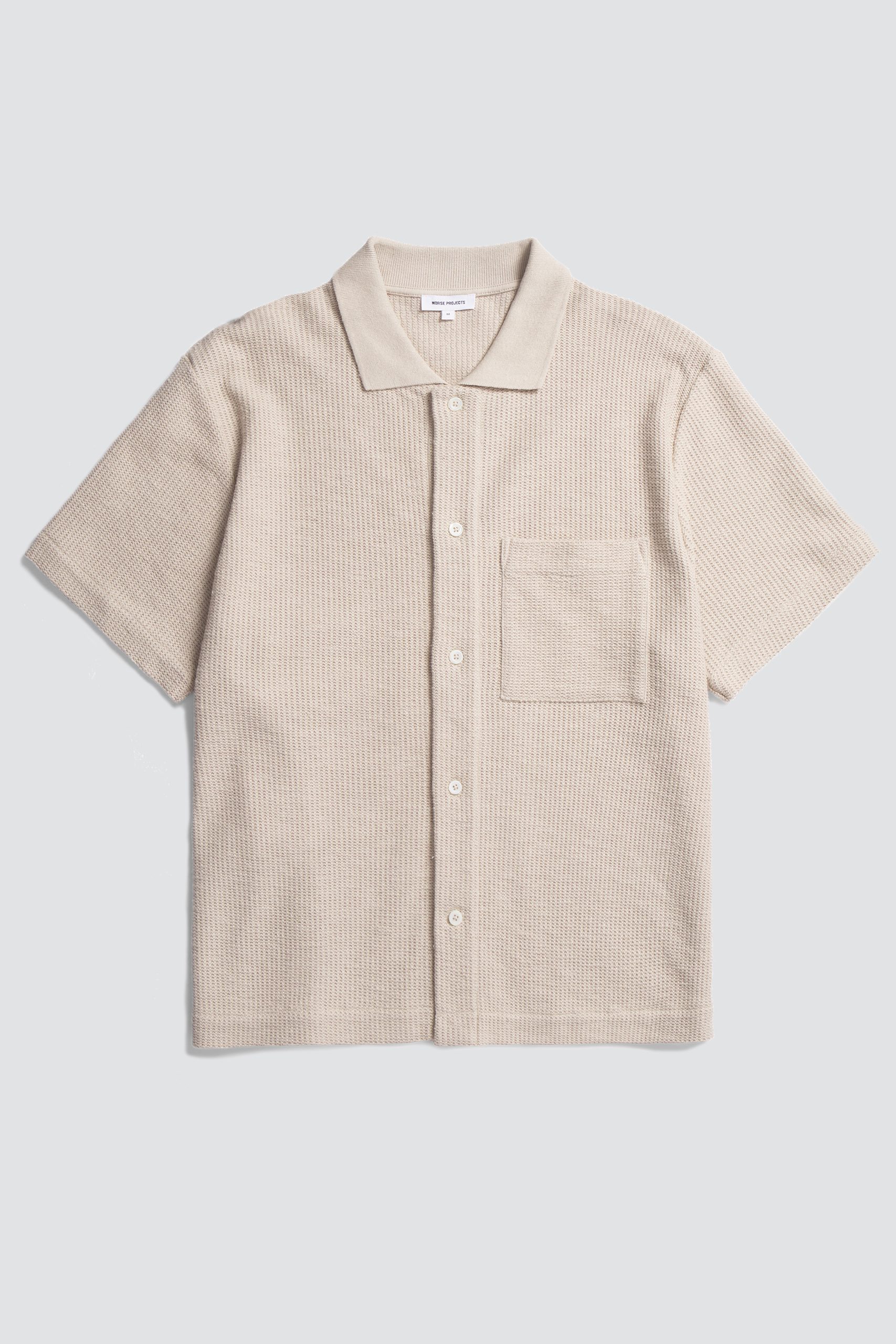 NORSE PROJECTS GUSTAV Crochet Jersey shirt Oatmeal