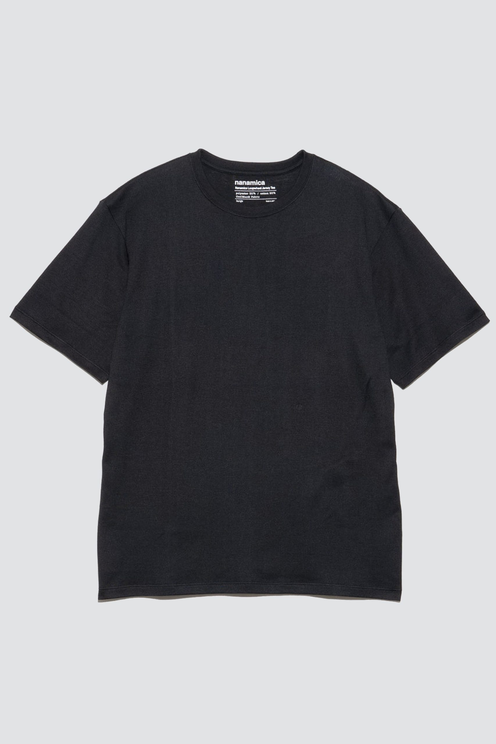 NANAMICA LOOPWHELL Coolmax Jersey Tee Black