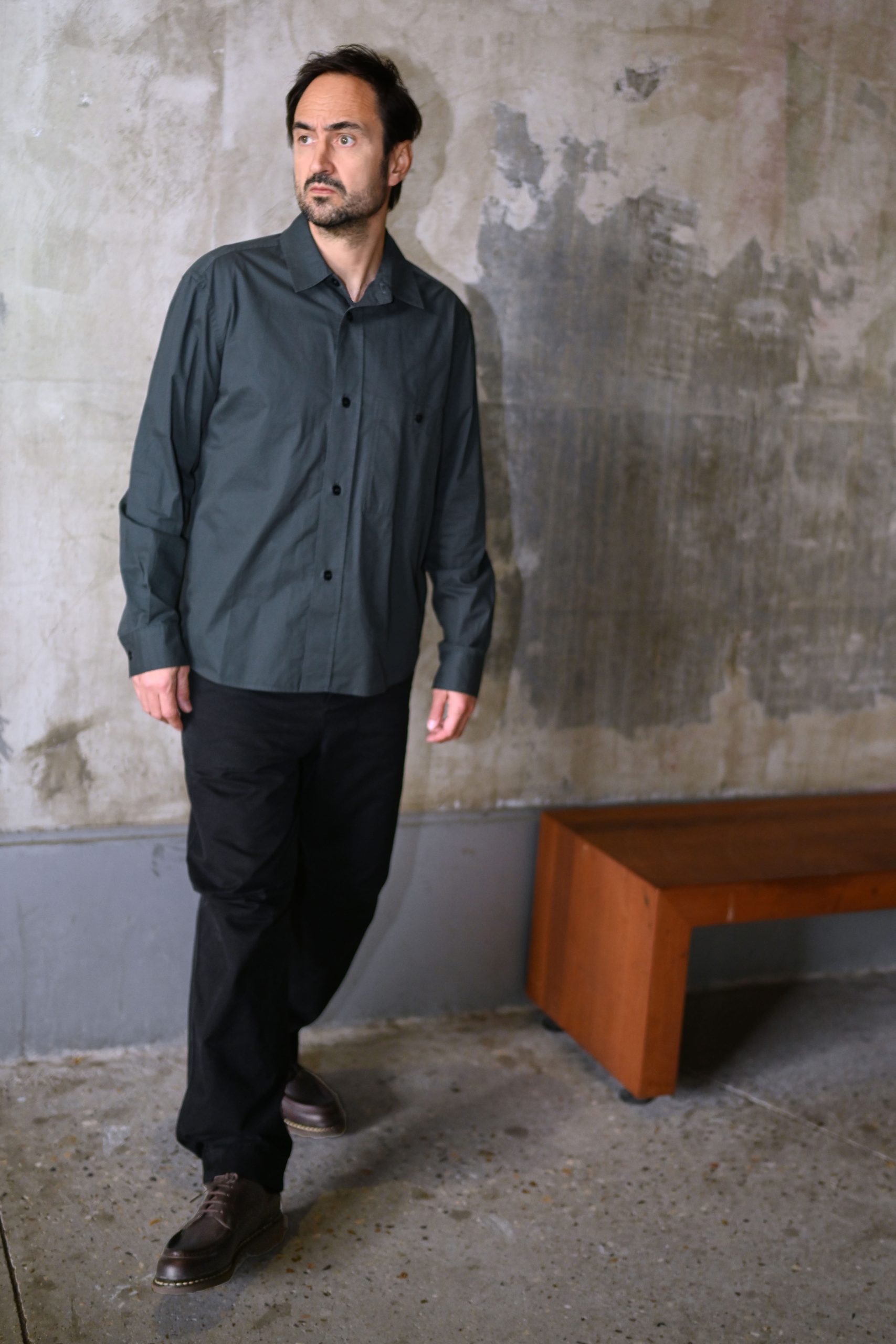 MHL Overall Shirt Light weight Brushed Cotton Algae