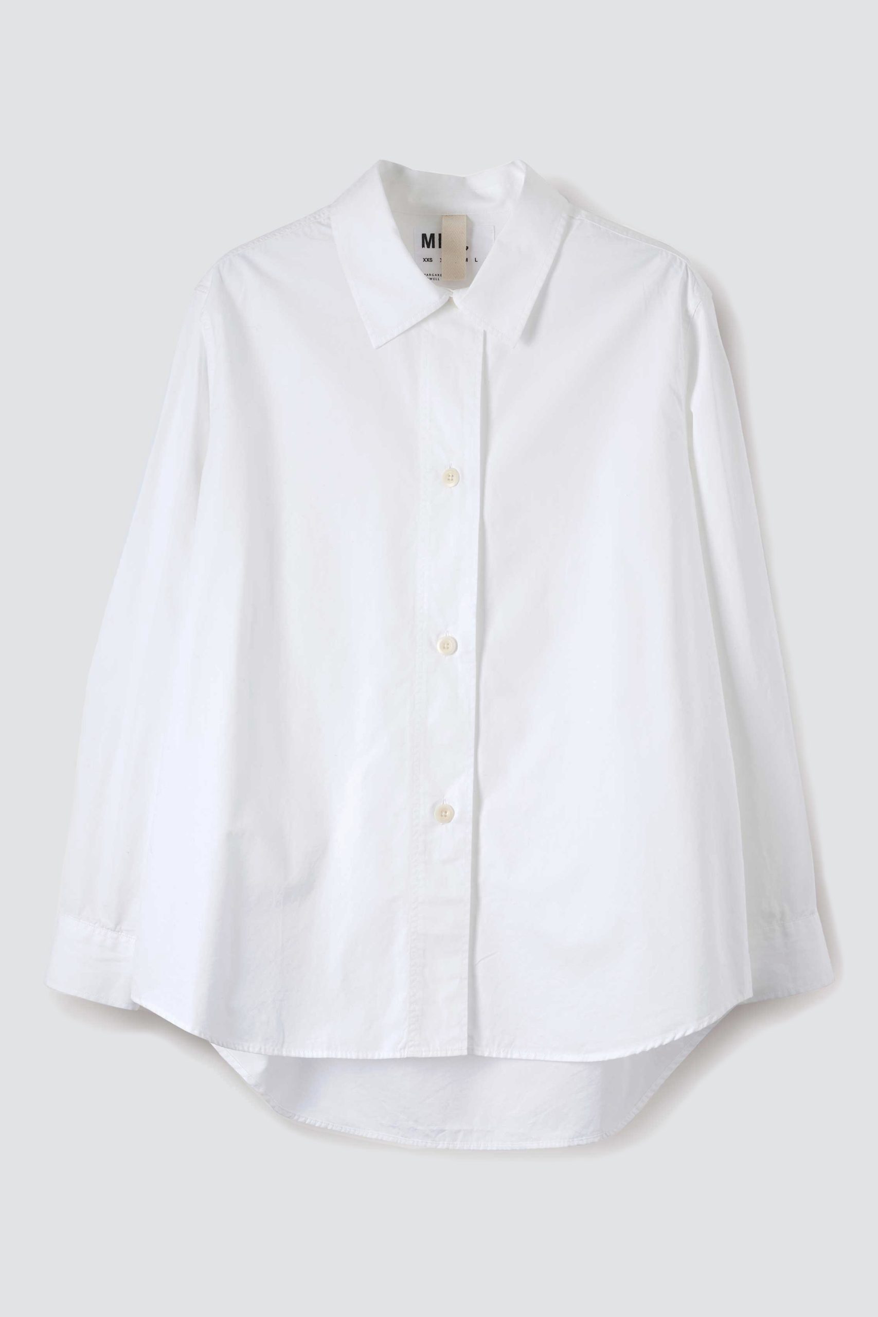 MHL Longline Shirt Compact Cotton Poplin White