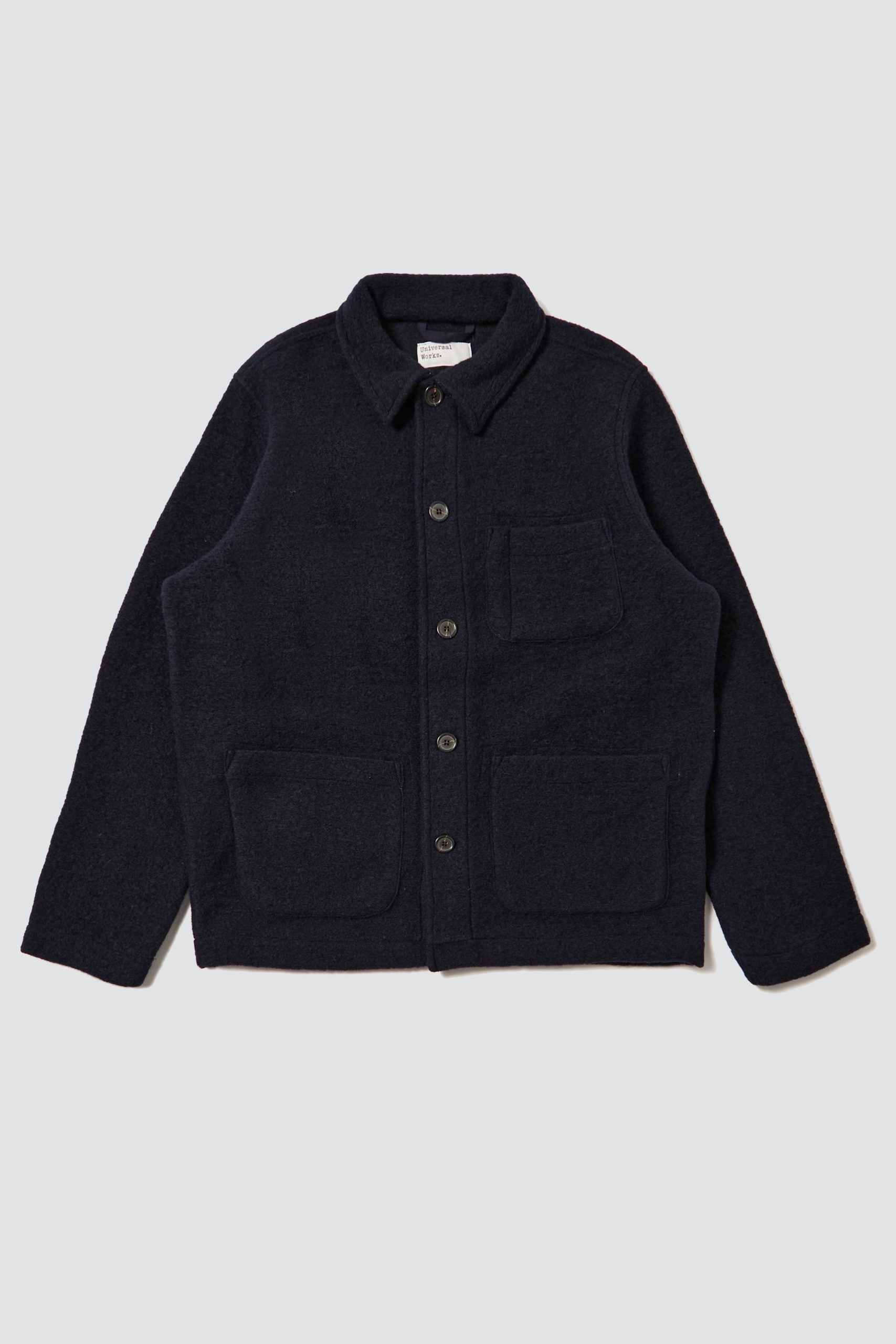 UNIVERSAL WORKS Navy Wool Fleece Field Jacket