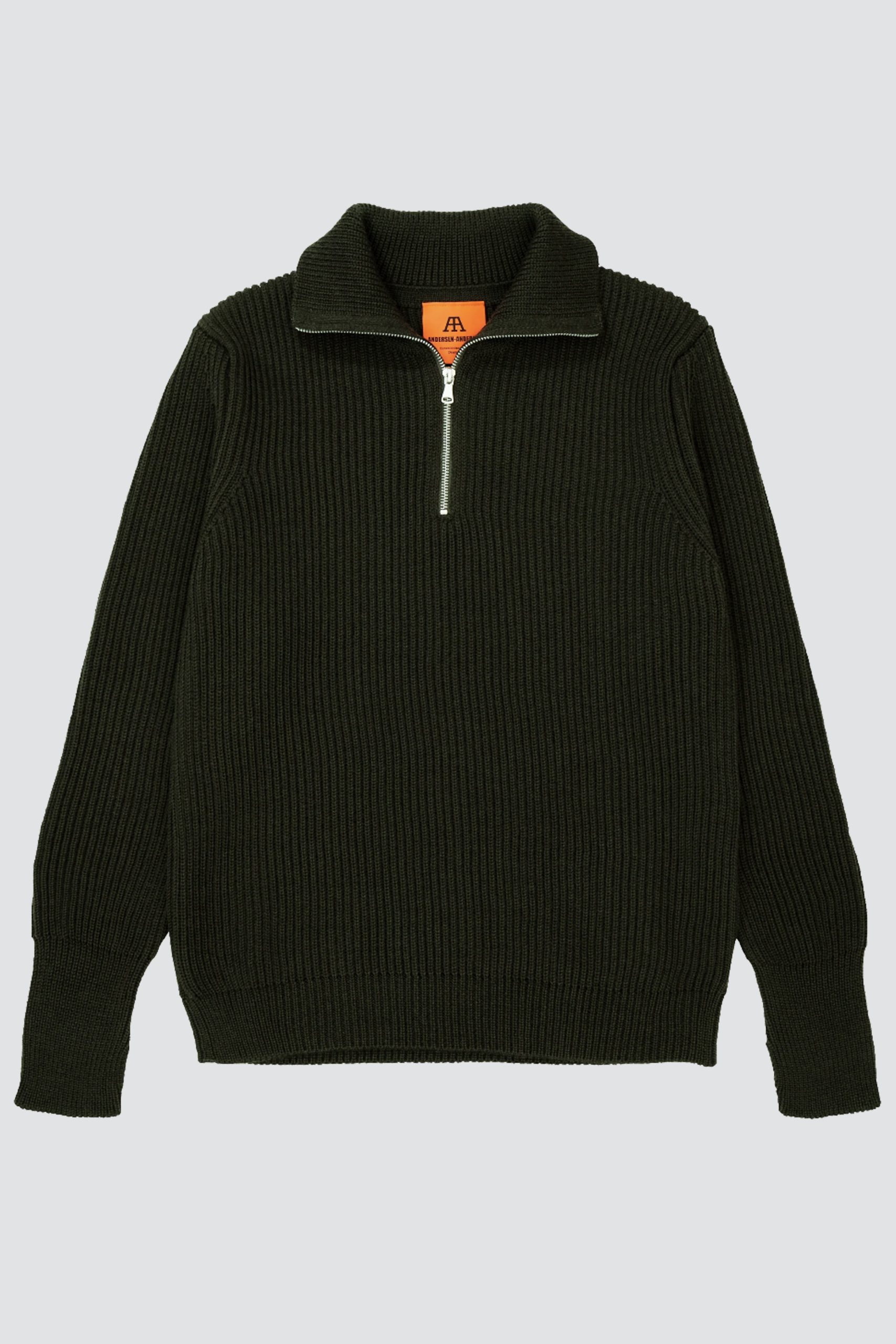 ANDERSEN-ANDERSEN Navy Half-zip Hunter green