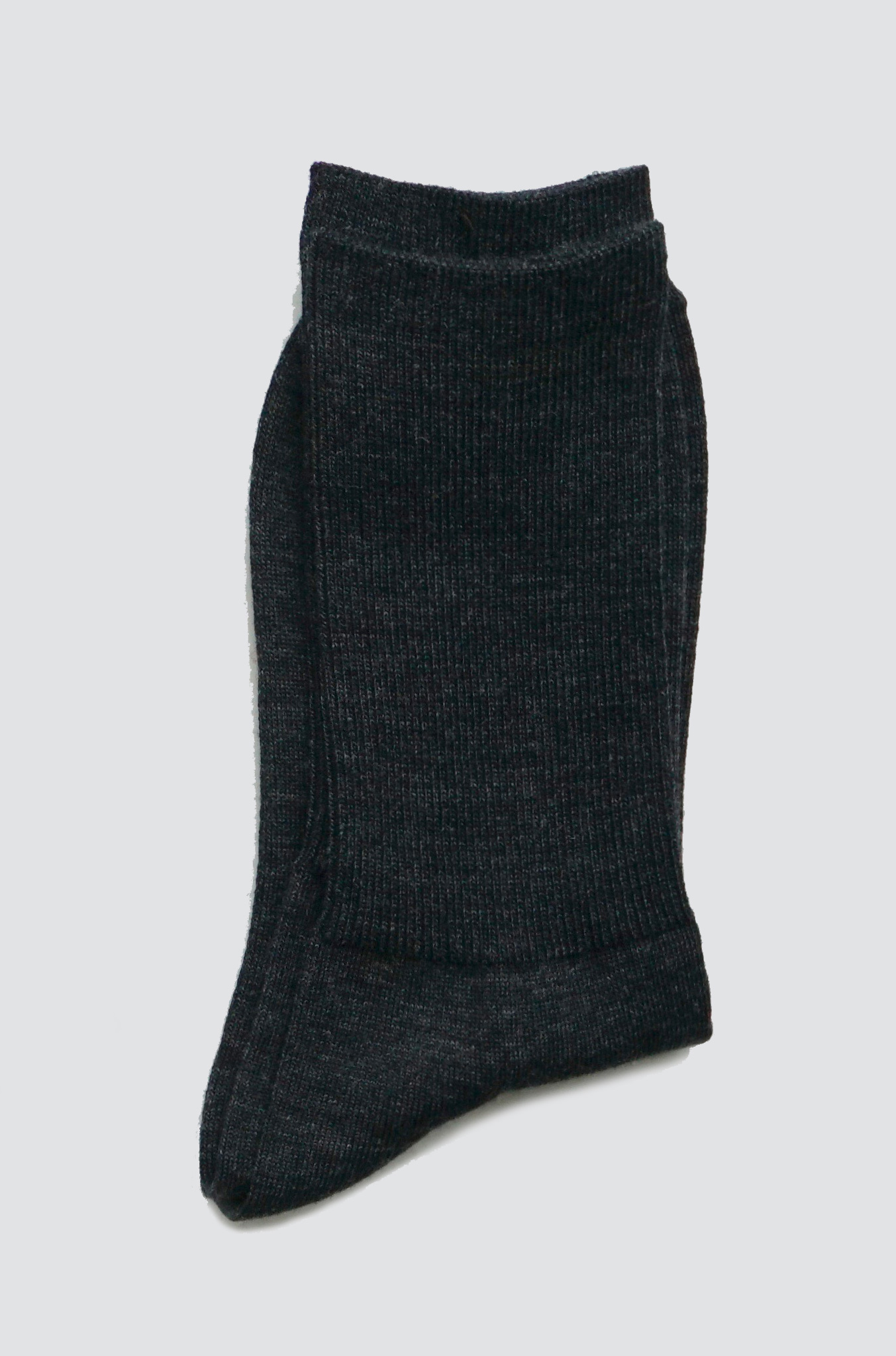 KNITWIN NISHIGUCHI HAKNE Merino Wool Ribbed socks Charcoal