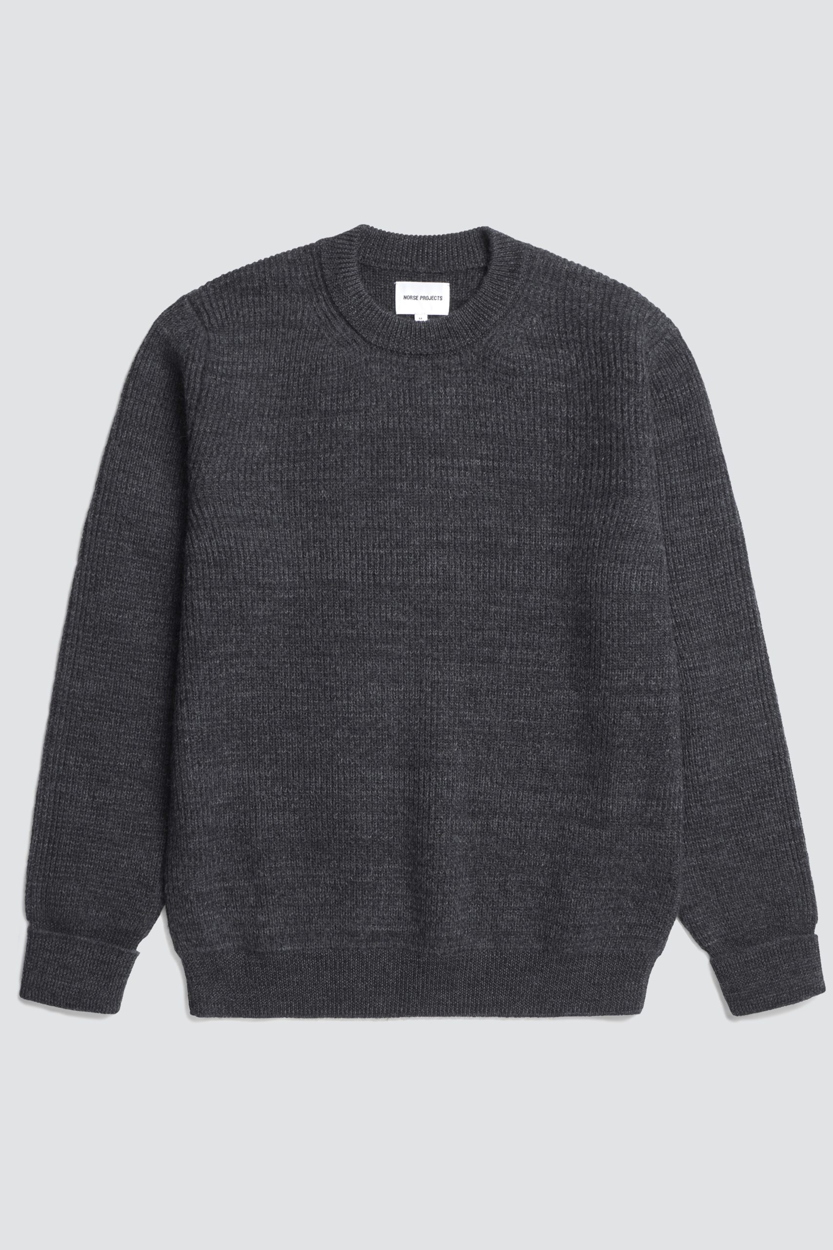 NORSE PROJECTS HENNING Cotton Wool Rib Sweater Dark grey melange