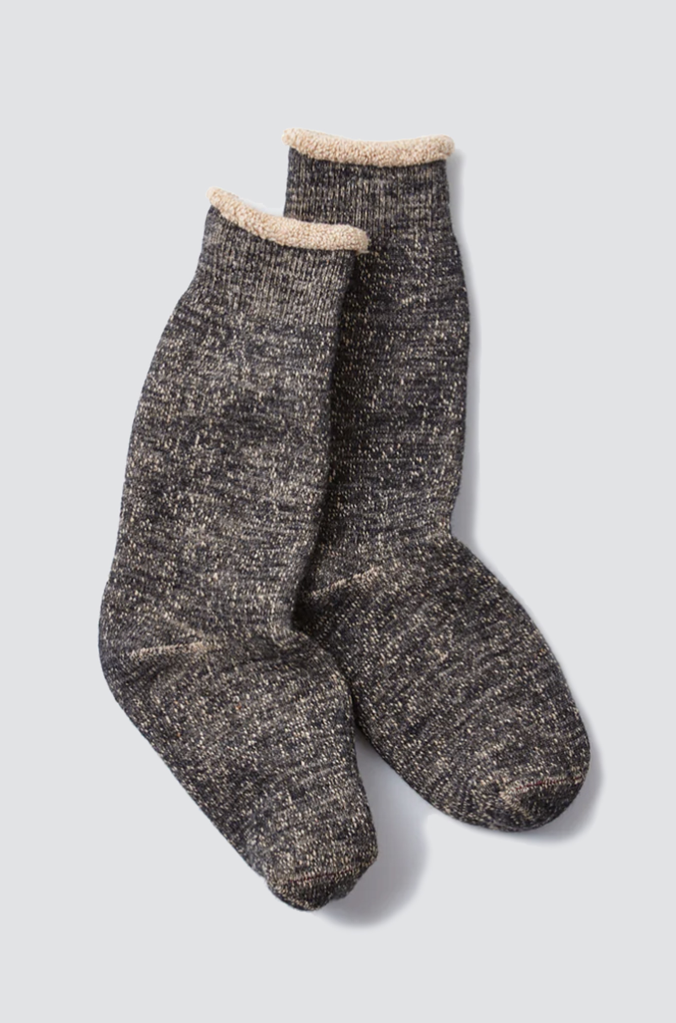 ROTOTO Double Face Crew Socks Black brown