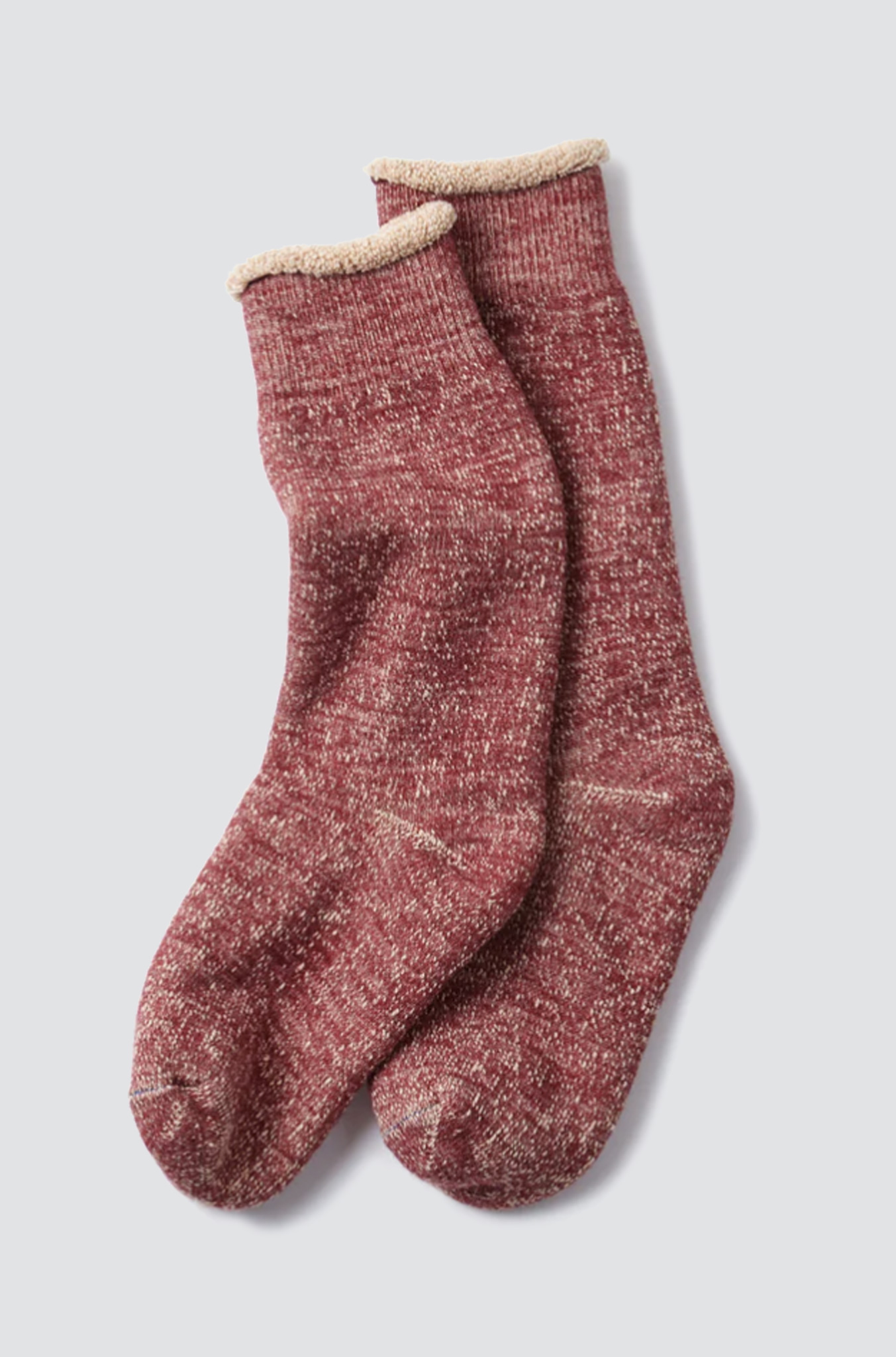 ROTOTO Double Face Crew Socks Red brown