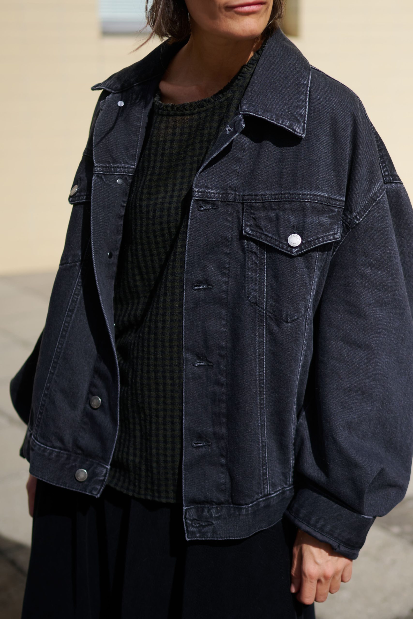 HAIKURE JANET Black Tencel Denim Jacket
