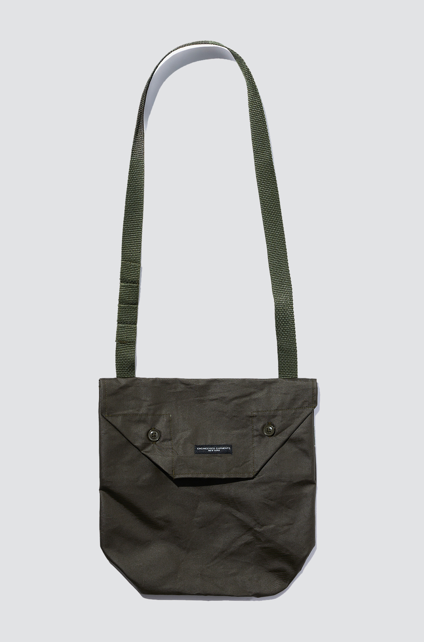 ENGINEERED GARNMENT SHOULDER POUCH Olive Nyco coated Cloth