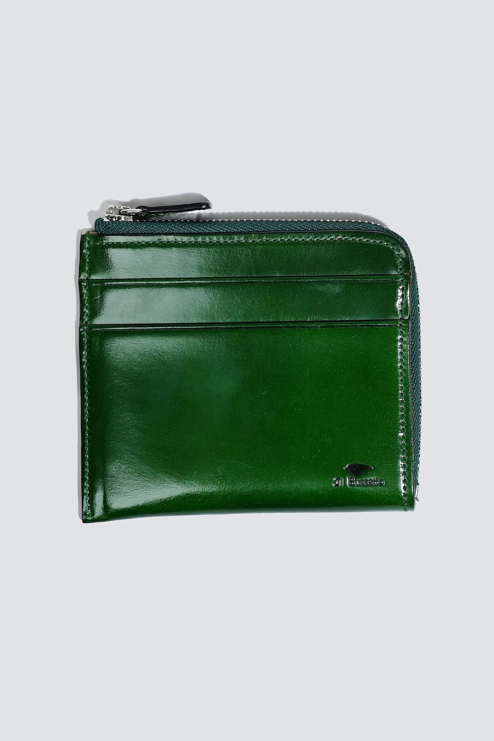 IL BUSSETTO Zipped Wallet With inner pocket Forest green