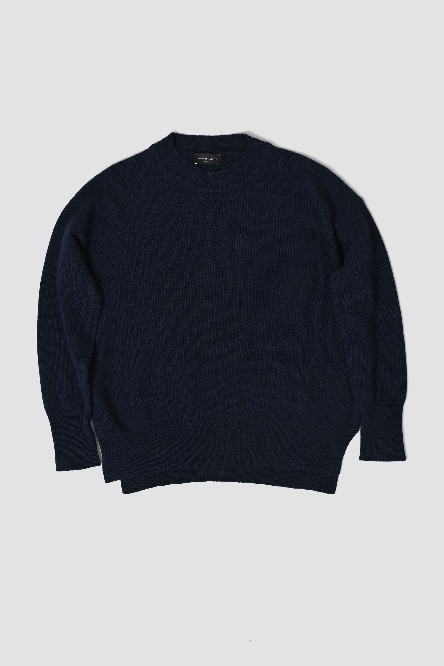 ROBERTO COLLINA Pull GIROCOLO con Spacchi Navy