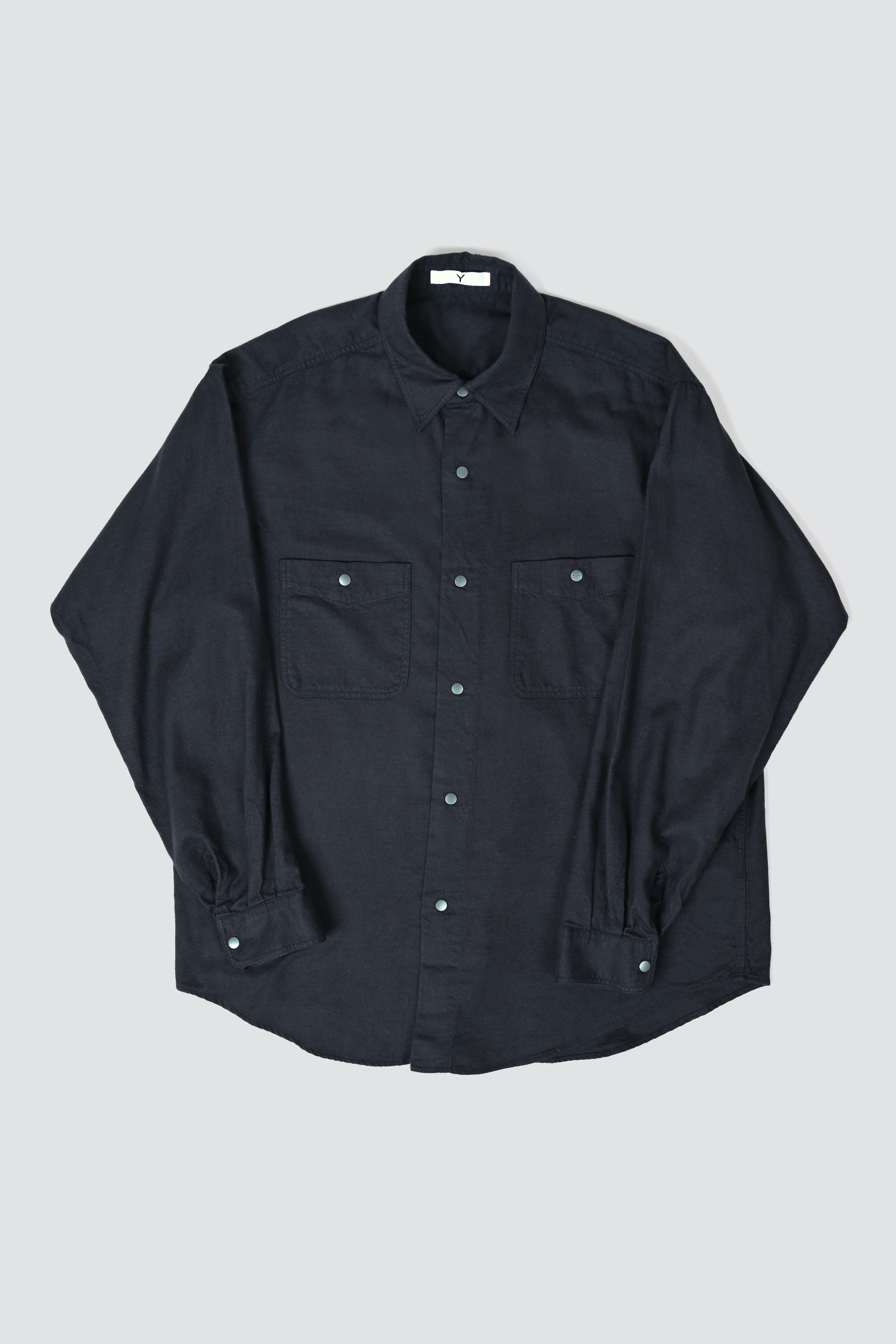 Y Shirt Navy organic cotton brushed