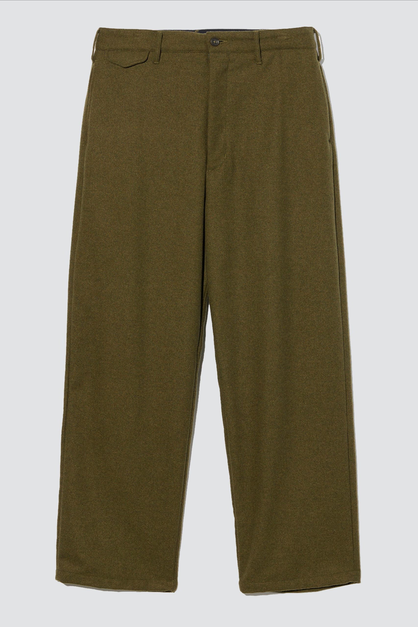 ENGINEERED GARMENTS OFFICER Pant Olive Cotton Sanded Cloth