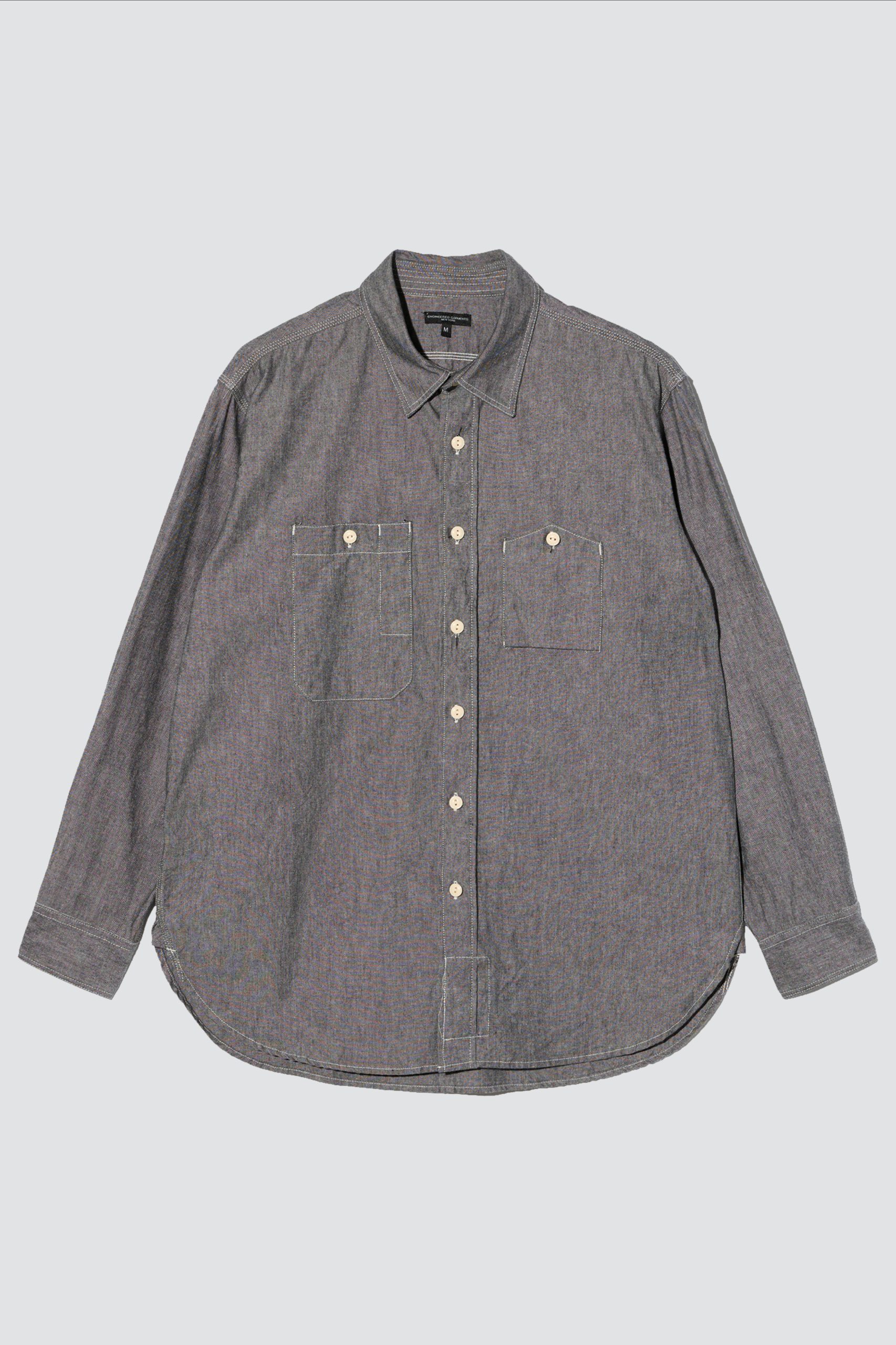 ENGINEERED GARMENTS WORK Shirt Grey Cotton  Chambray