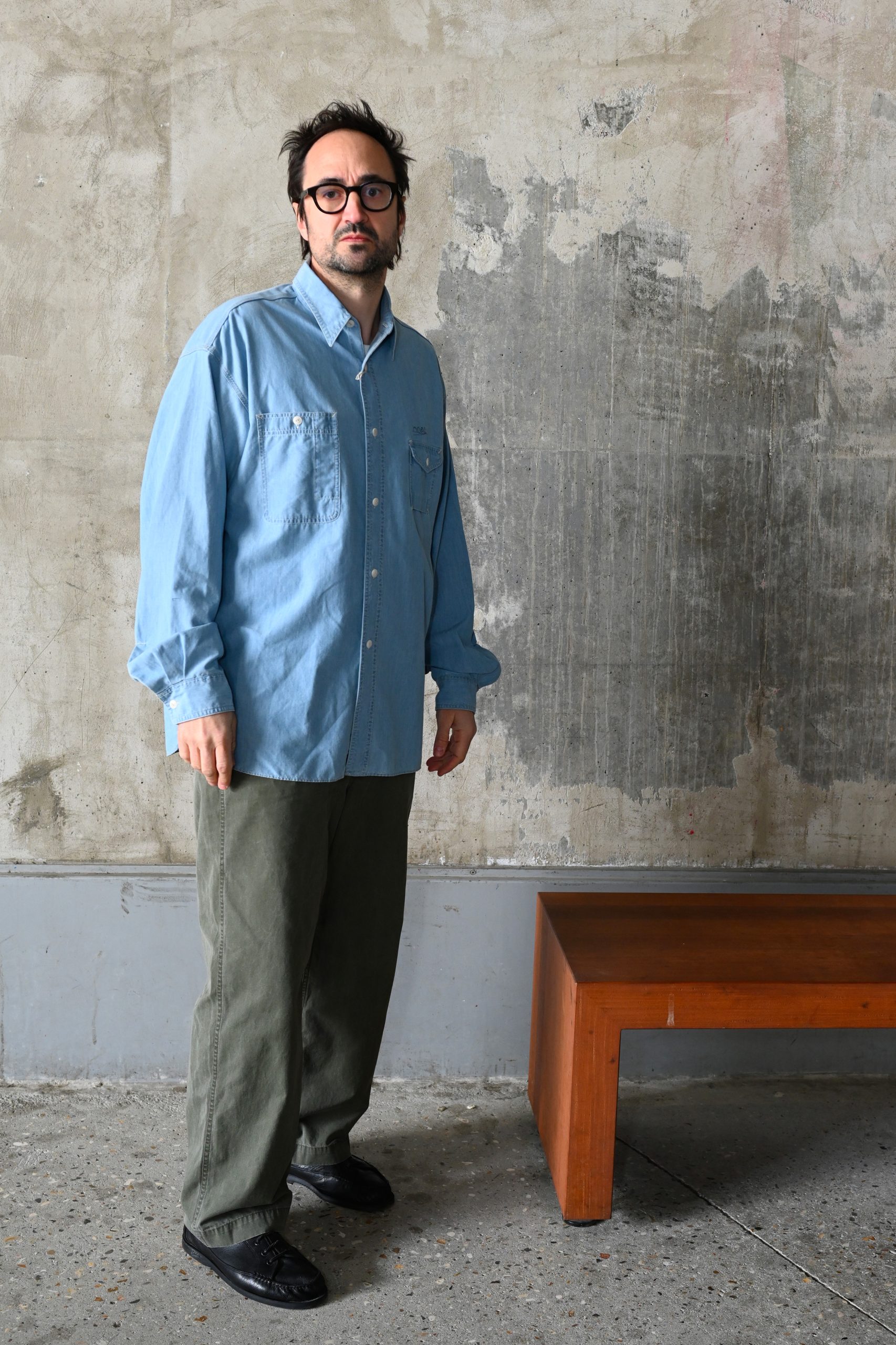NANAMICA Regular Collar Chambray Shirt Light Indigo