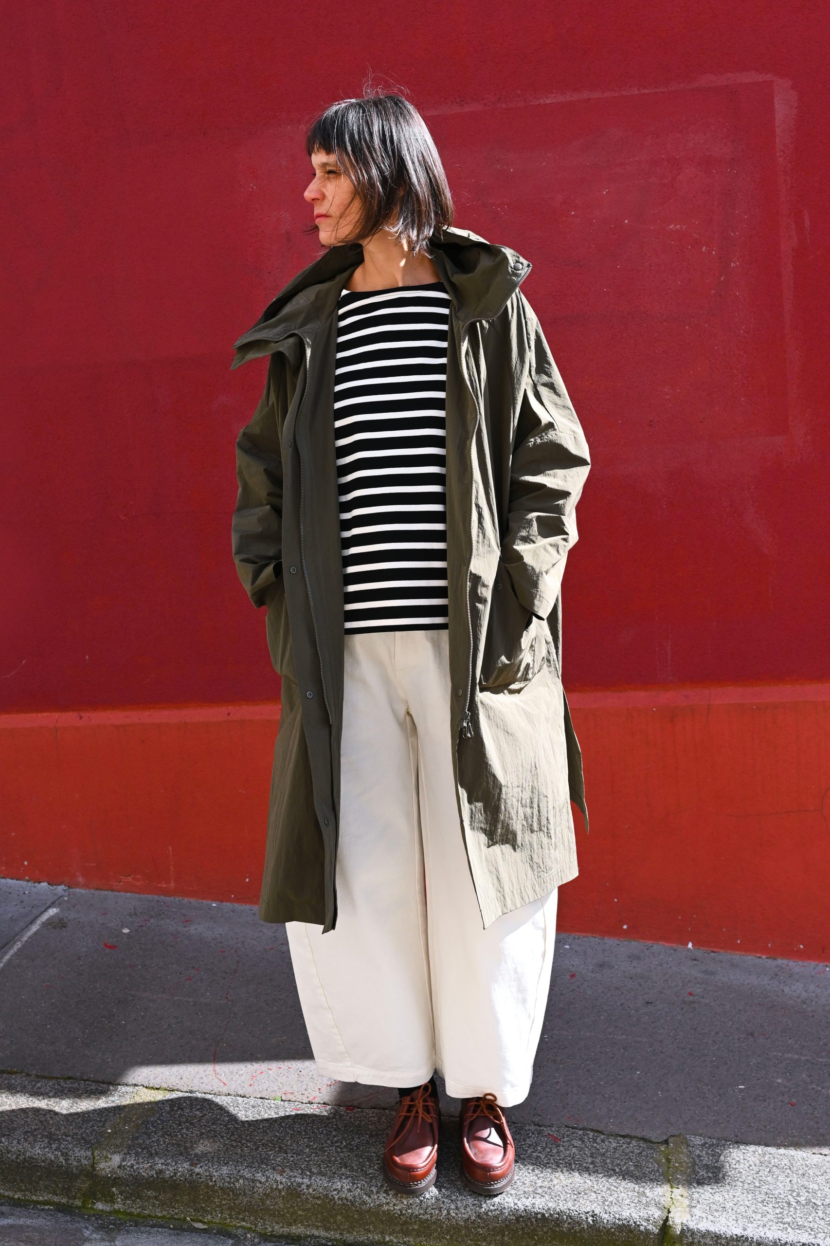 PALTO Trench VIOLETTA Crinckle Peach Verde