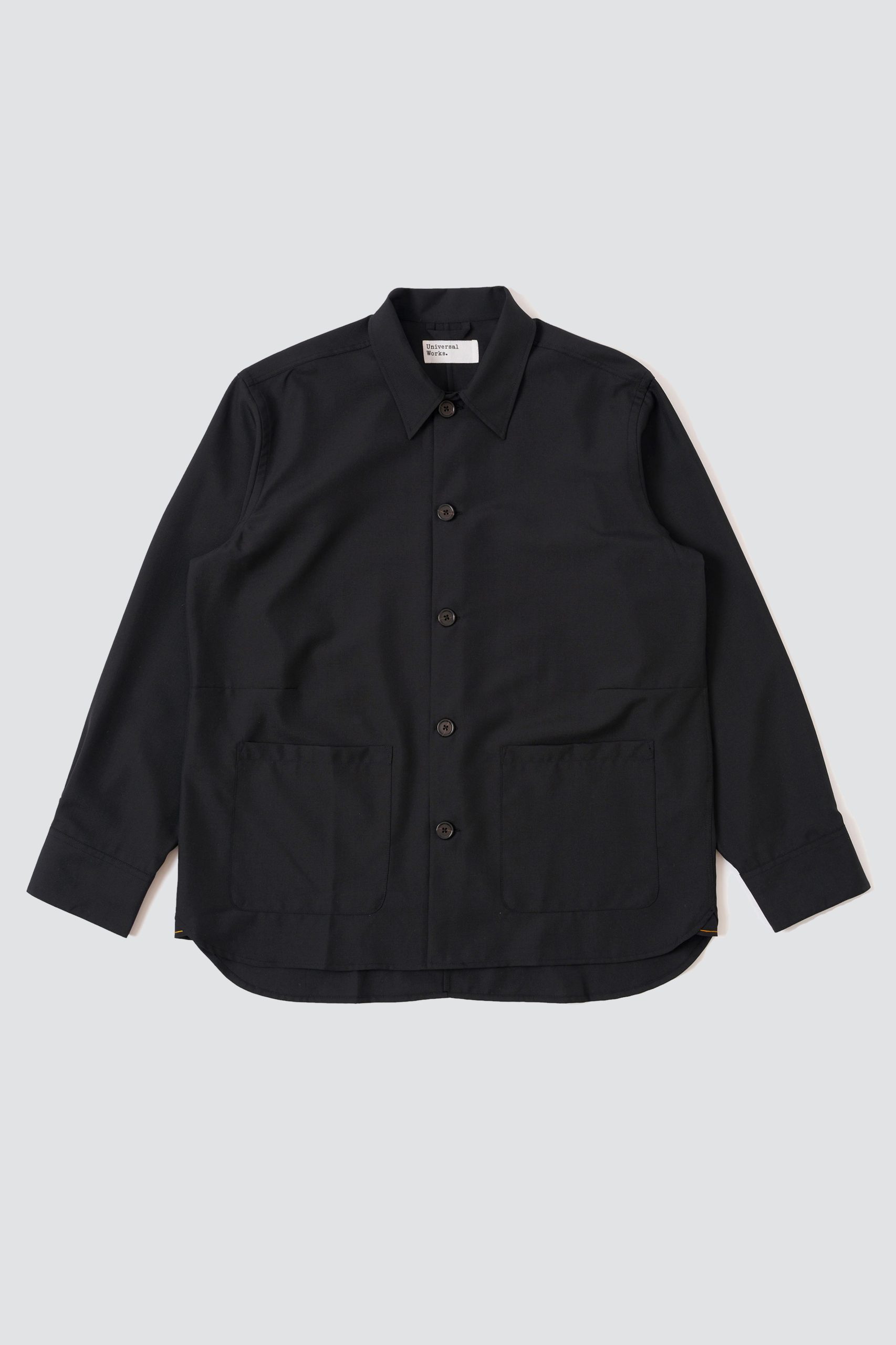 UNIVERSAL WORKS TRAVAIL OVERSHIRT Tropical Suitting Black