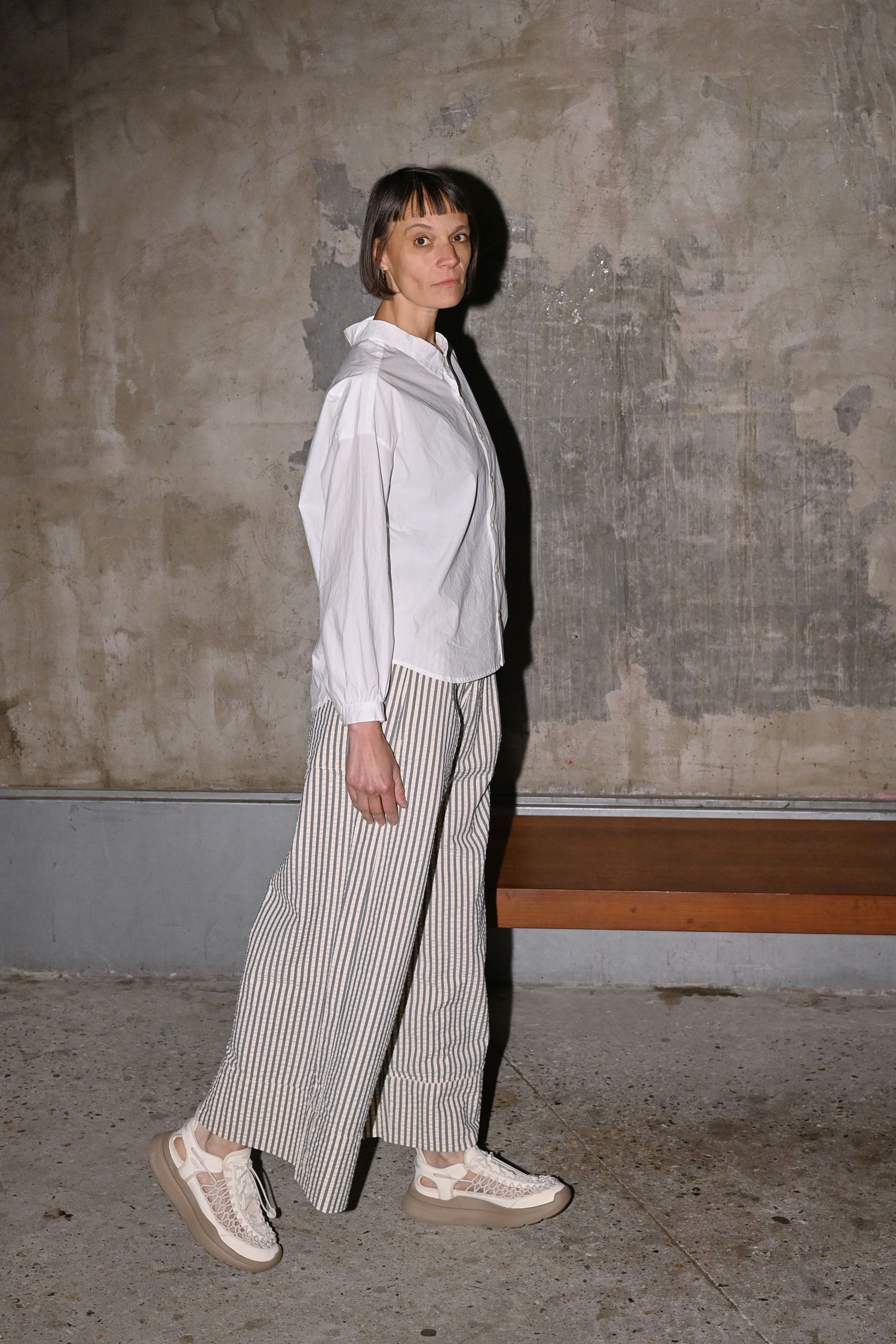 GIRLS OF DUST CULOTTE BELFAST Serrsucker Iron/ Off-white
