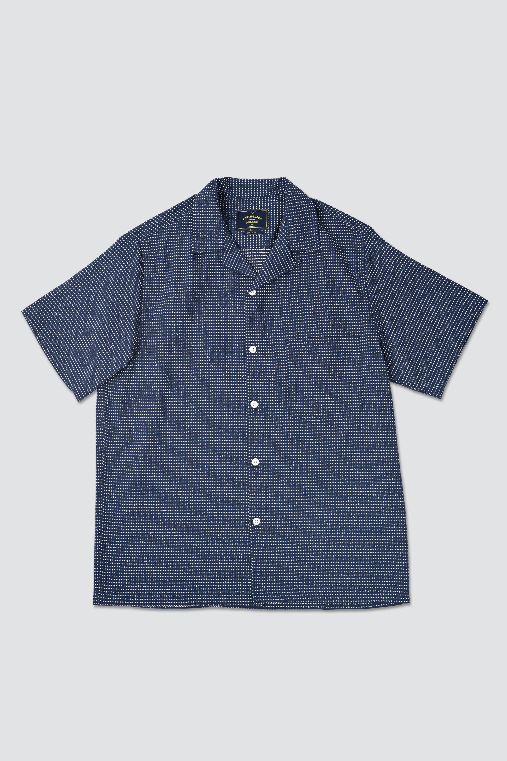 PORTUGUESE FLANNEL DOTS Navy Shirt