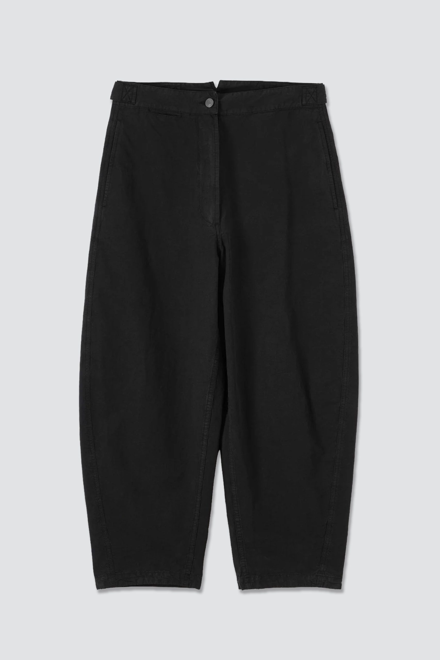 MHL BARREL LEG Trousers Dry Cotton Linen Black