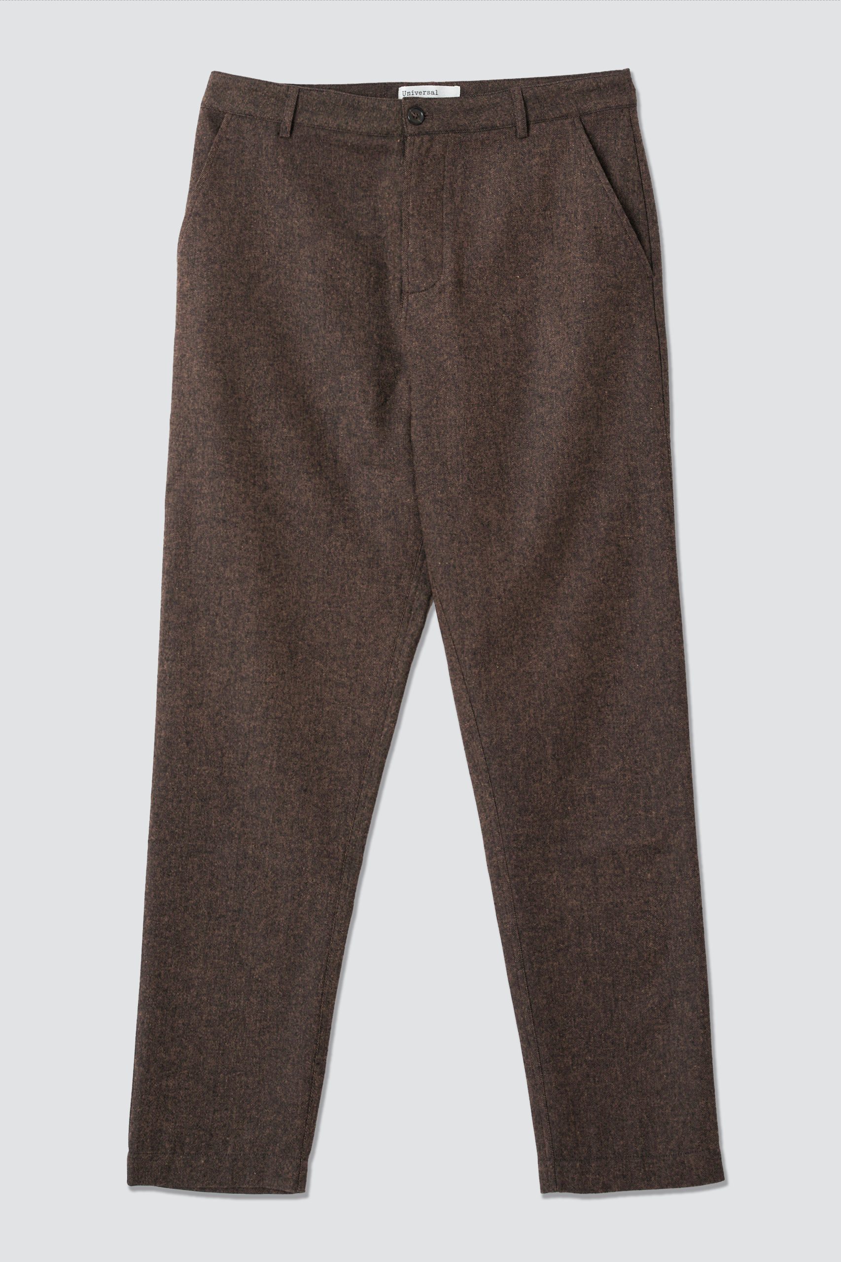 UNIVERSAL WORKS Brown Recycled Italian Tweed MILITARY Chino