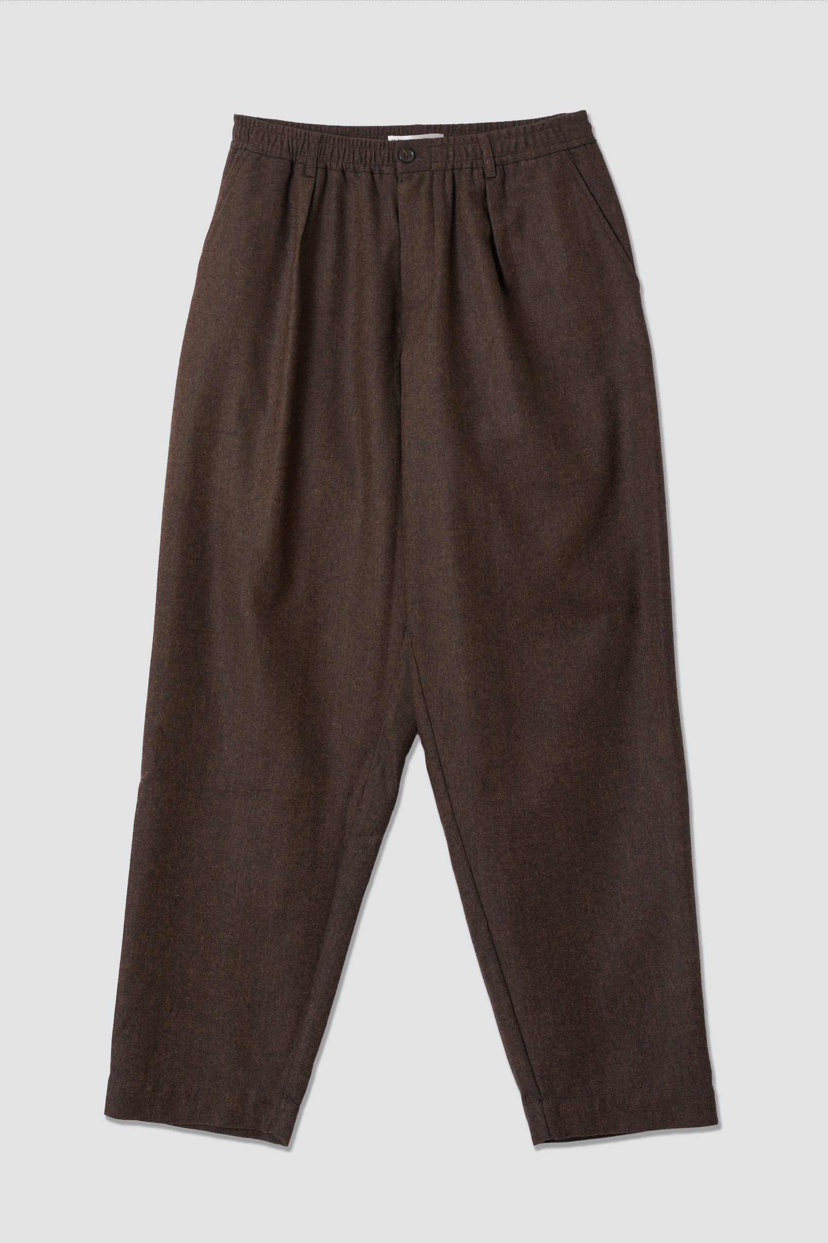 UNIVERSAL WORKS Brown Recycled Italian Tweed PLEATED Track Pant