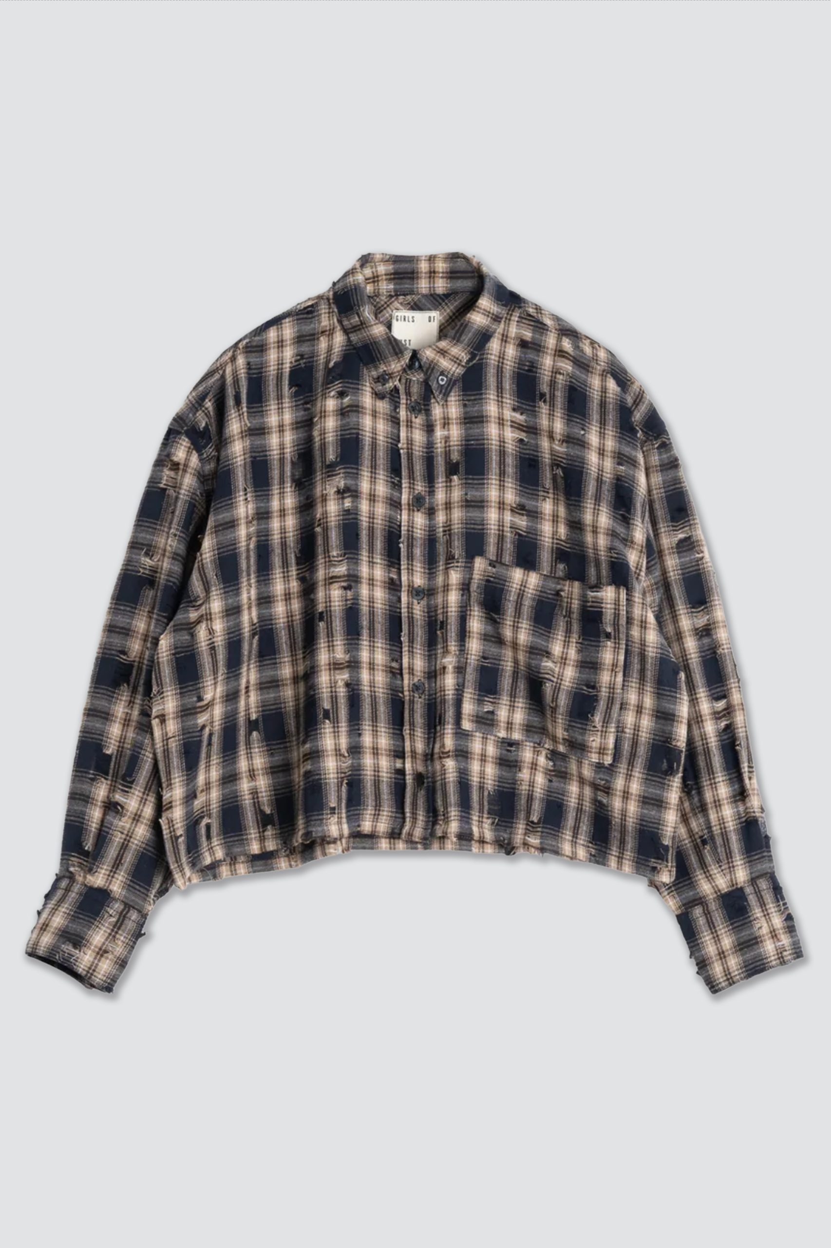 GIRLS OF DUST CUBIC Shirt Cobain Check Navy/ Wheat