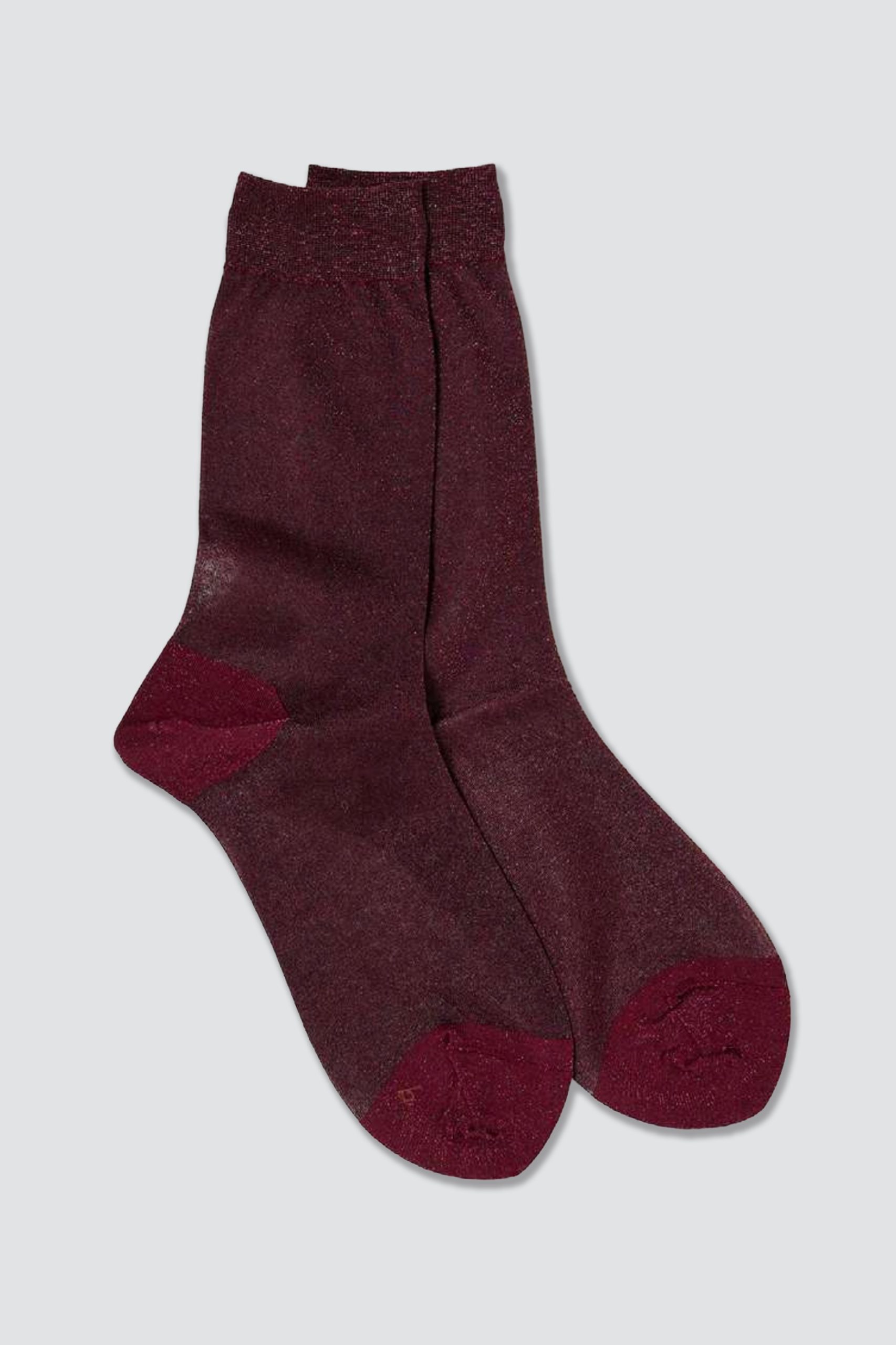 BABACO  BA02-BN55 Lurex Sheer Socks Burgundy
