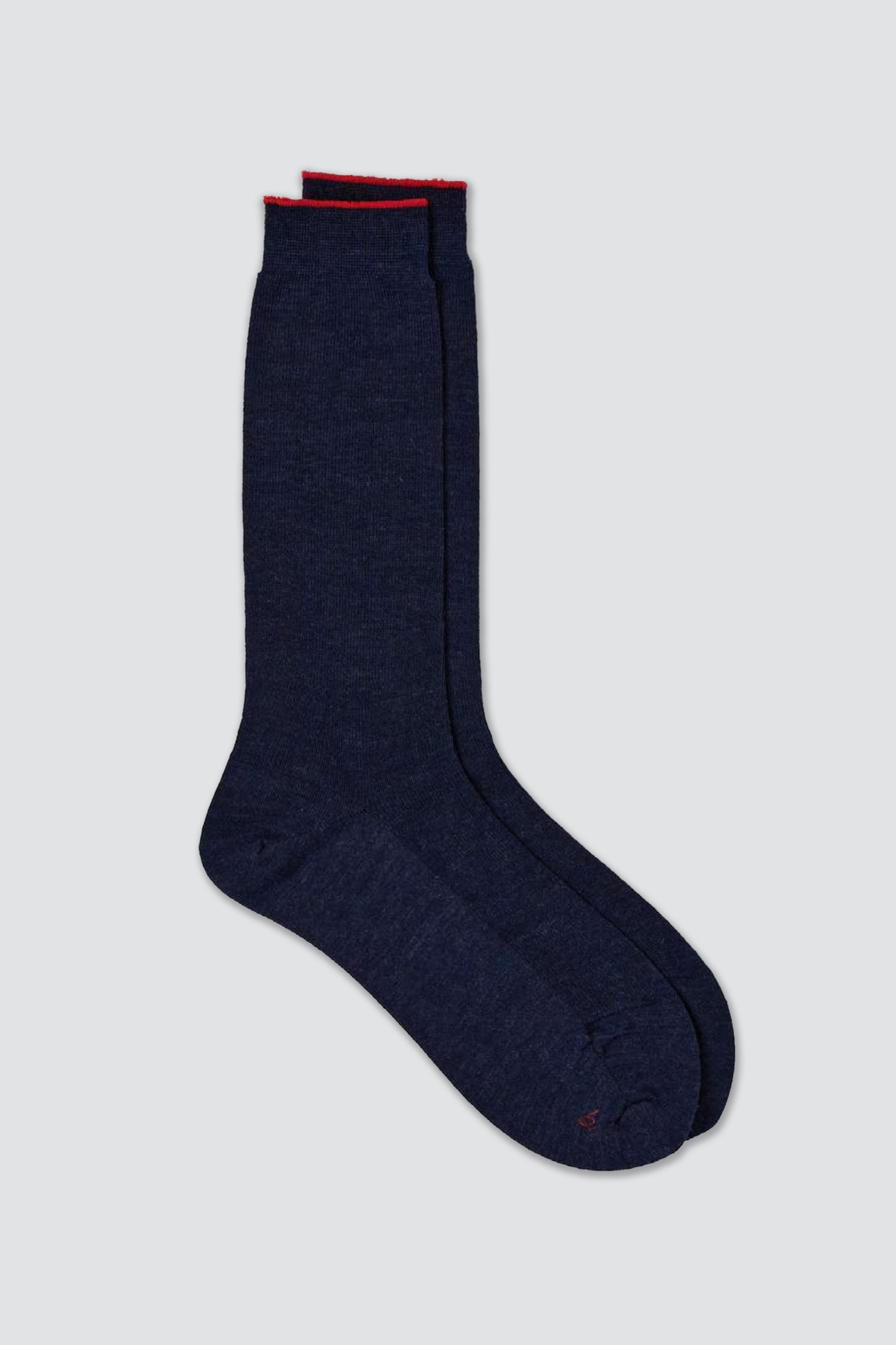 BABACO BA02-BN60W Wool Fine Ribbed Socks Navy